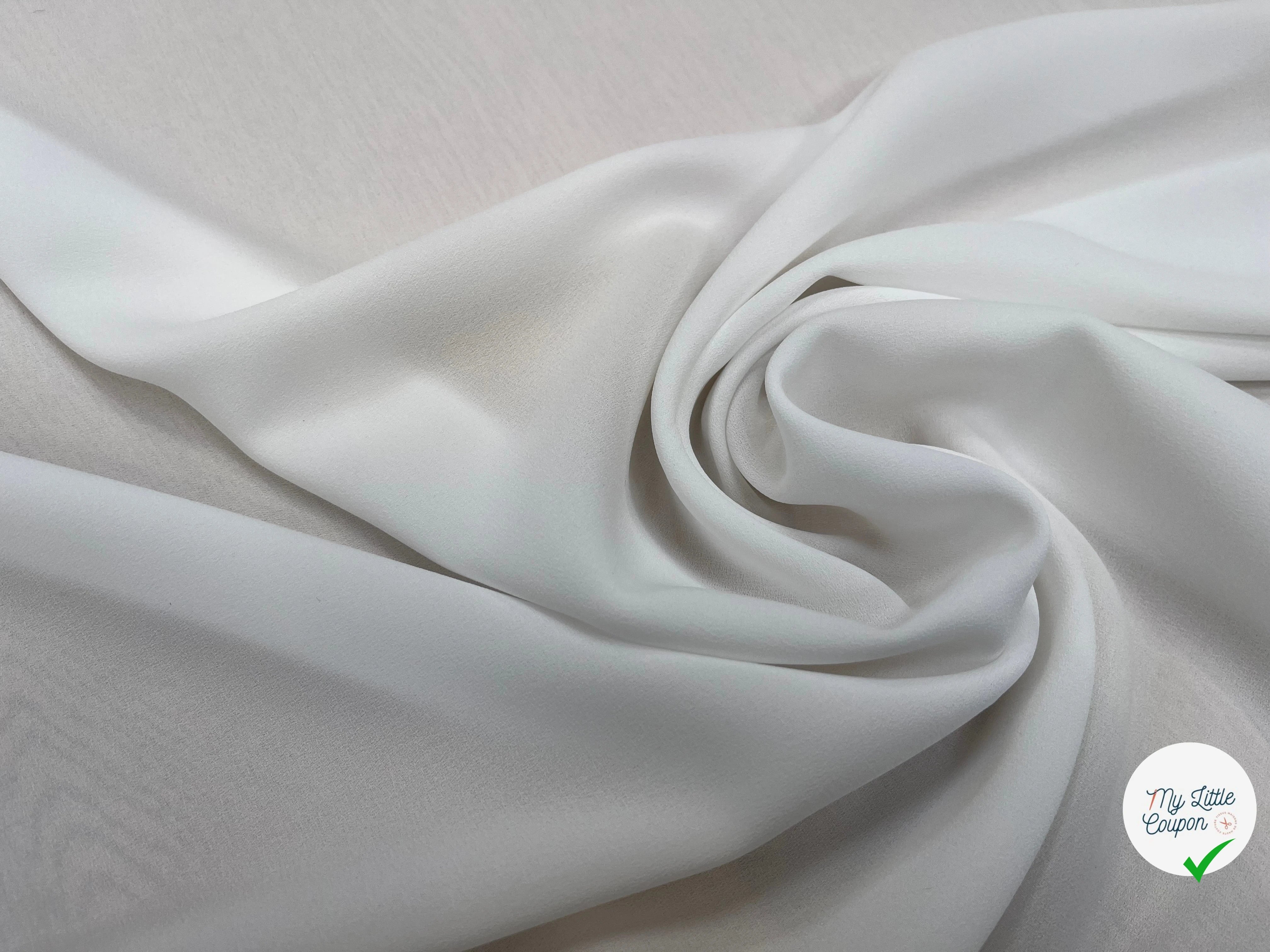 CREPE FLUIDE BLANC POLYESTER 138CM - My Little Coupon