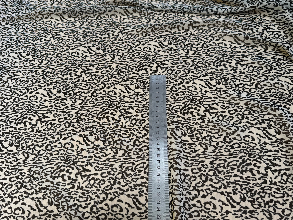 CREPE FLUIDE FOND ÉCRU MOTIF ANIMAL NOIR - My Little Coupon