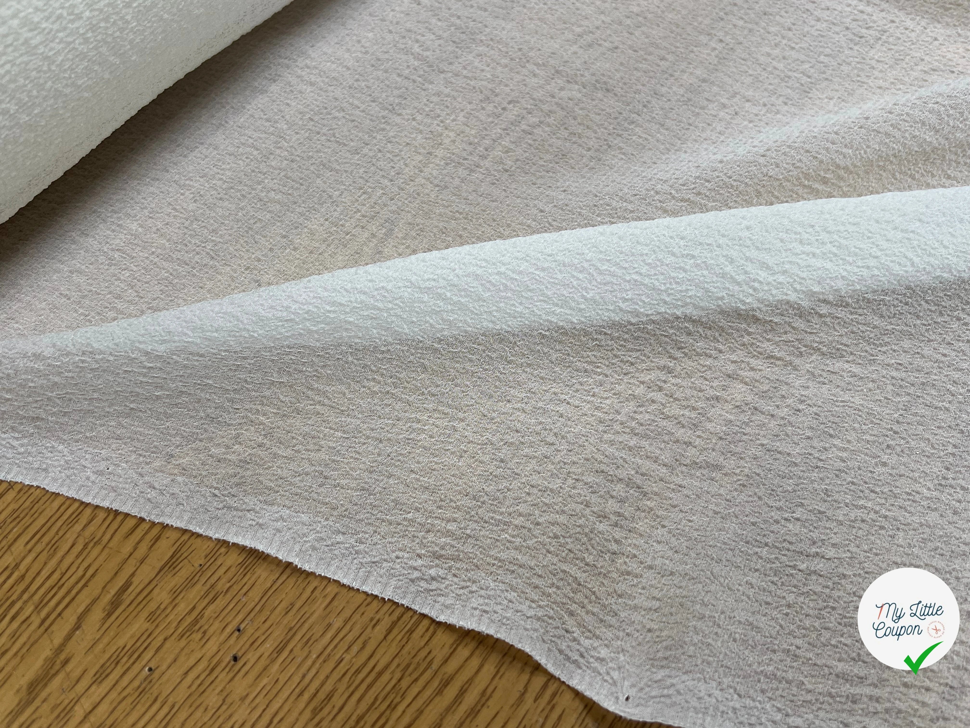 CREPE GAUFFRÉ SOIE BLANC CASSÉ FABRICATION FRANCAISE - My Little Coupon