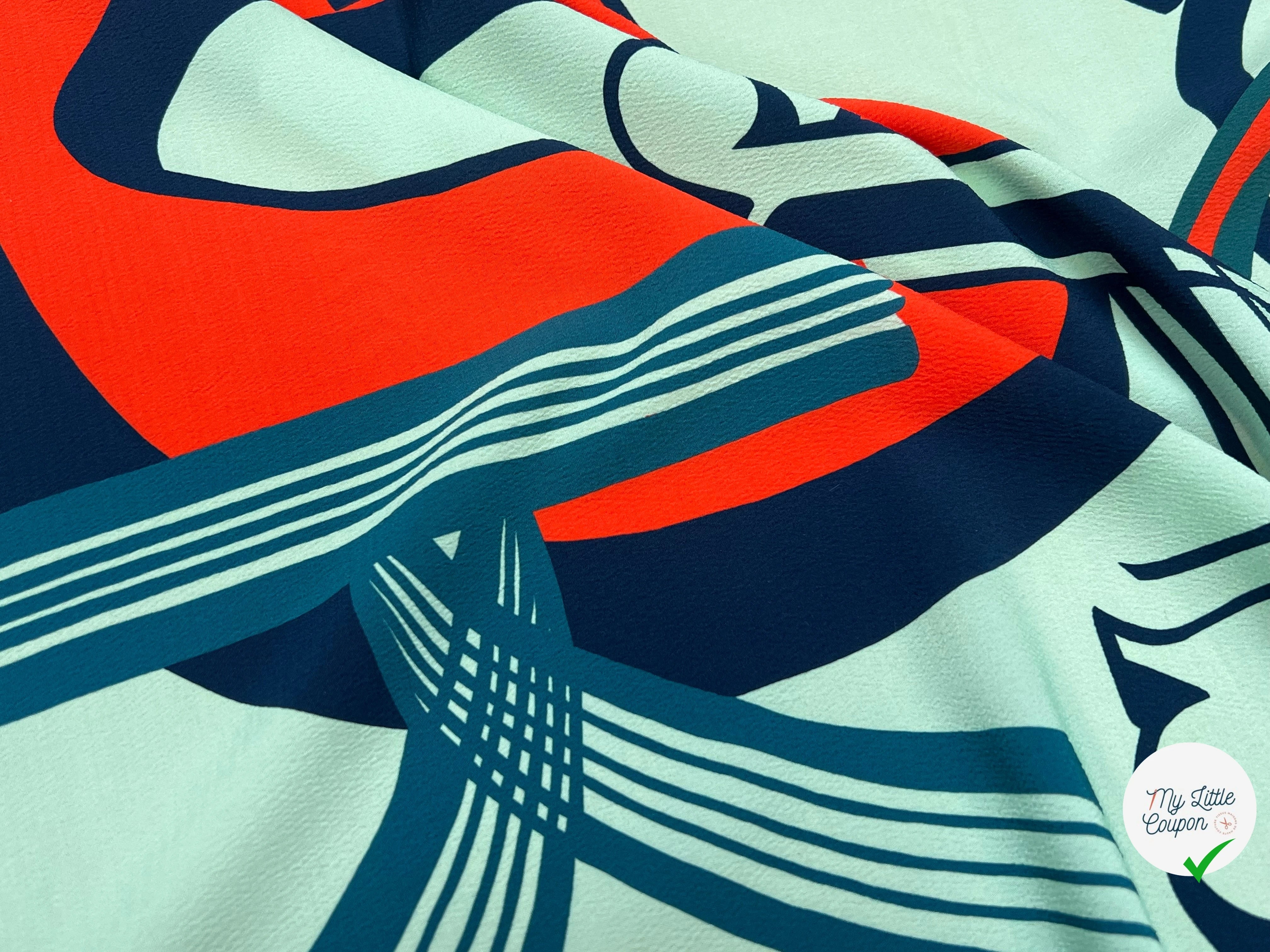 CRÈPE GAUFRÉ IMPRIMÉ FOND VERT MENTHE - My Little Coupon