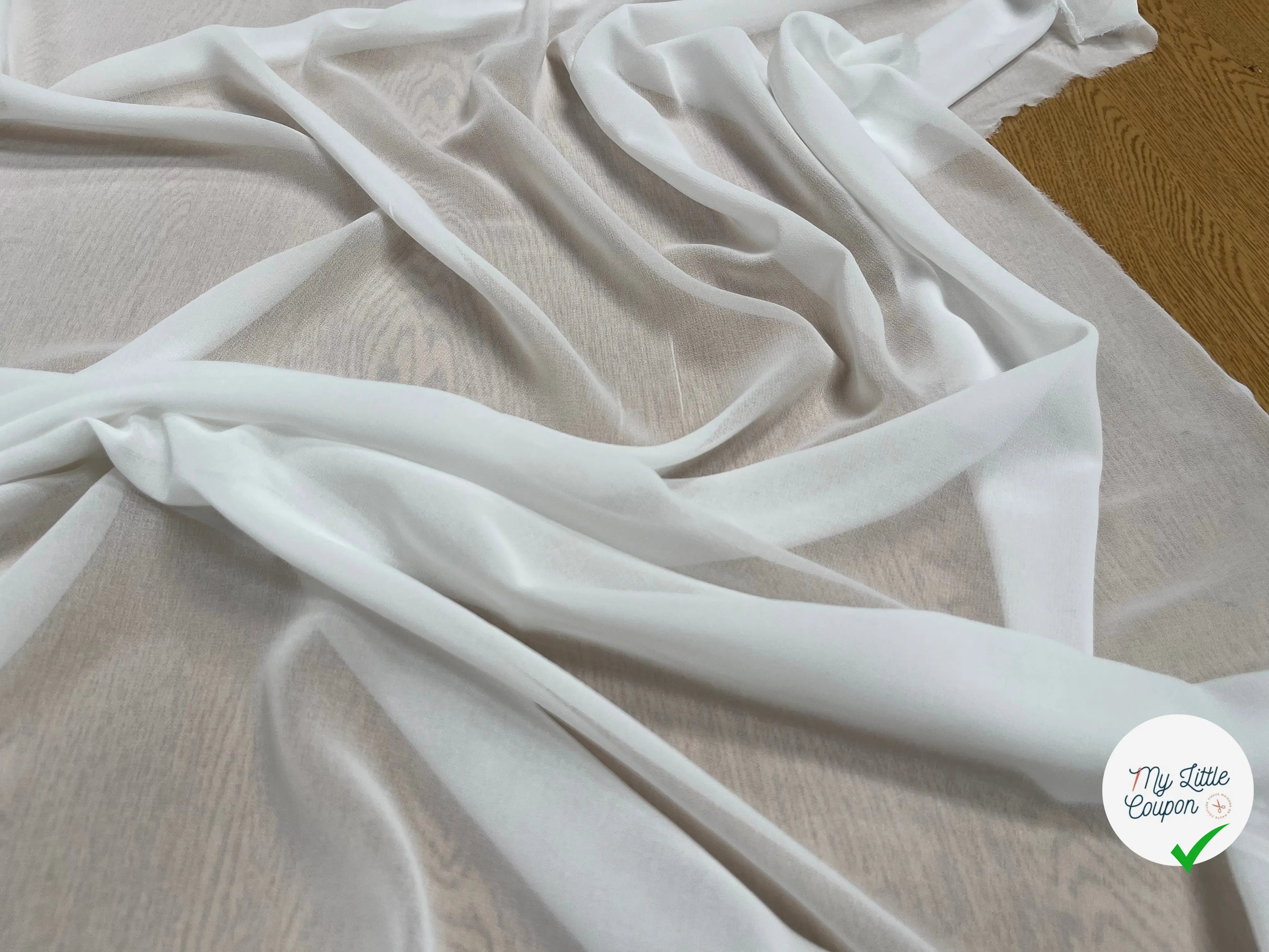 CREPE GEORGETTE BLANC POLYESTER - My Little Coupon