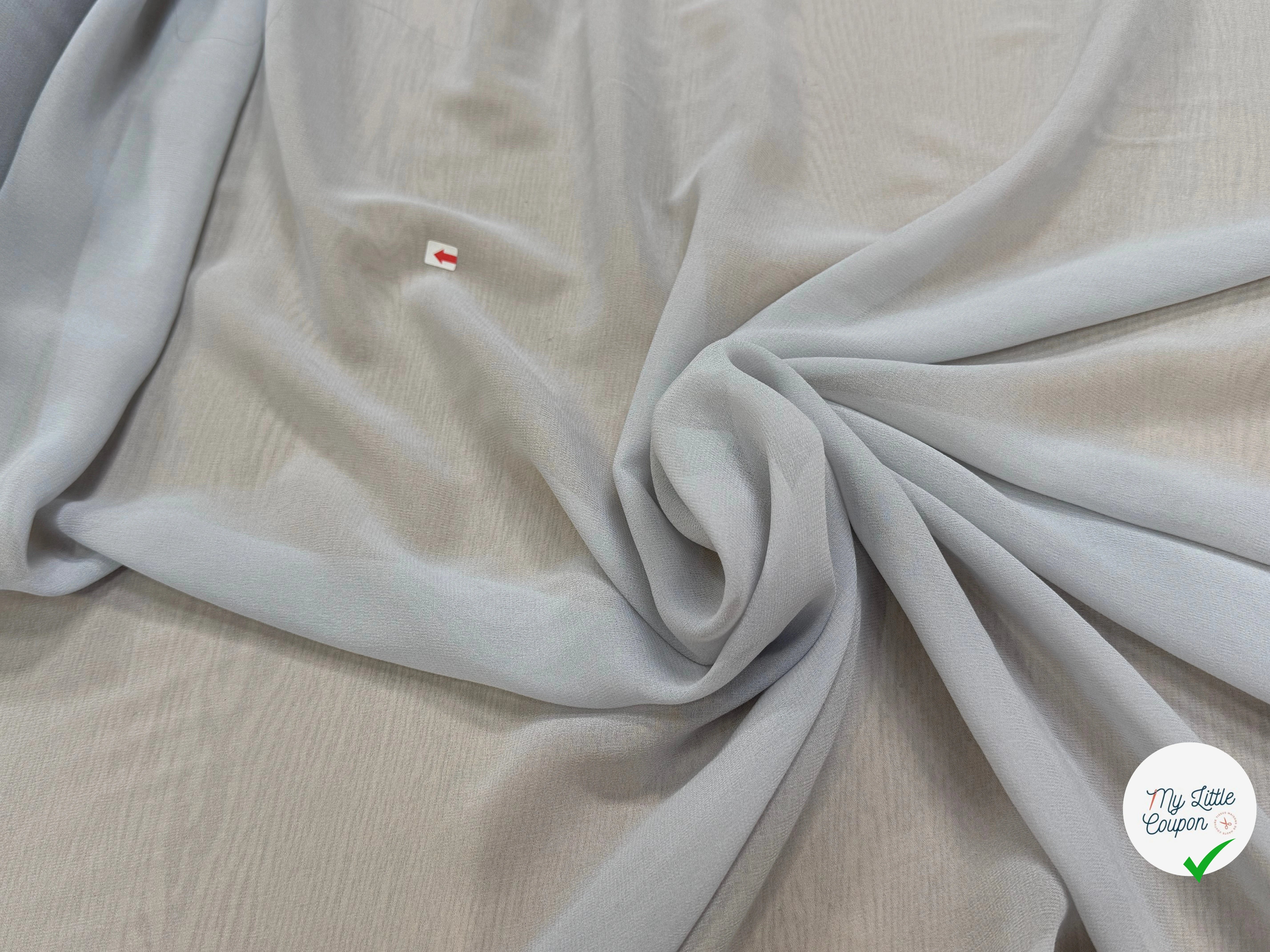 CREPE GEORGETTE DE SOIE GRIS SOURIS - My Little Coupon