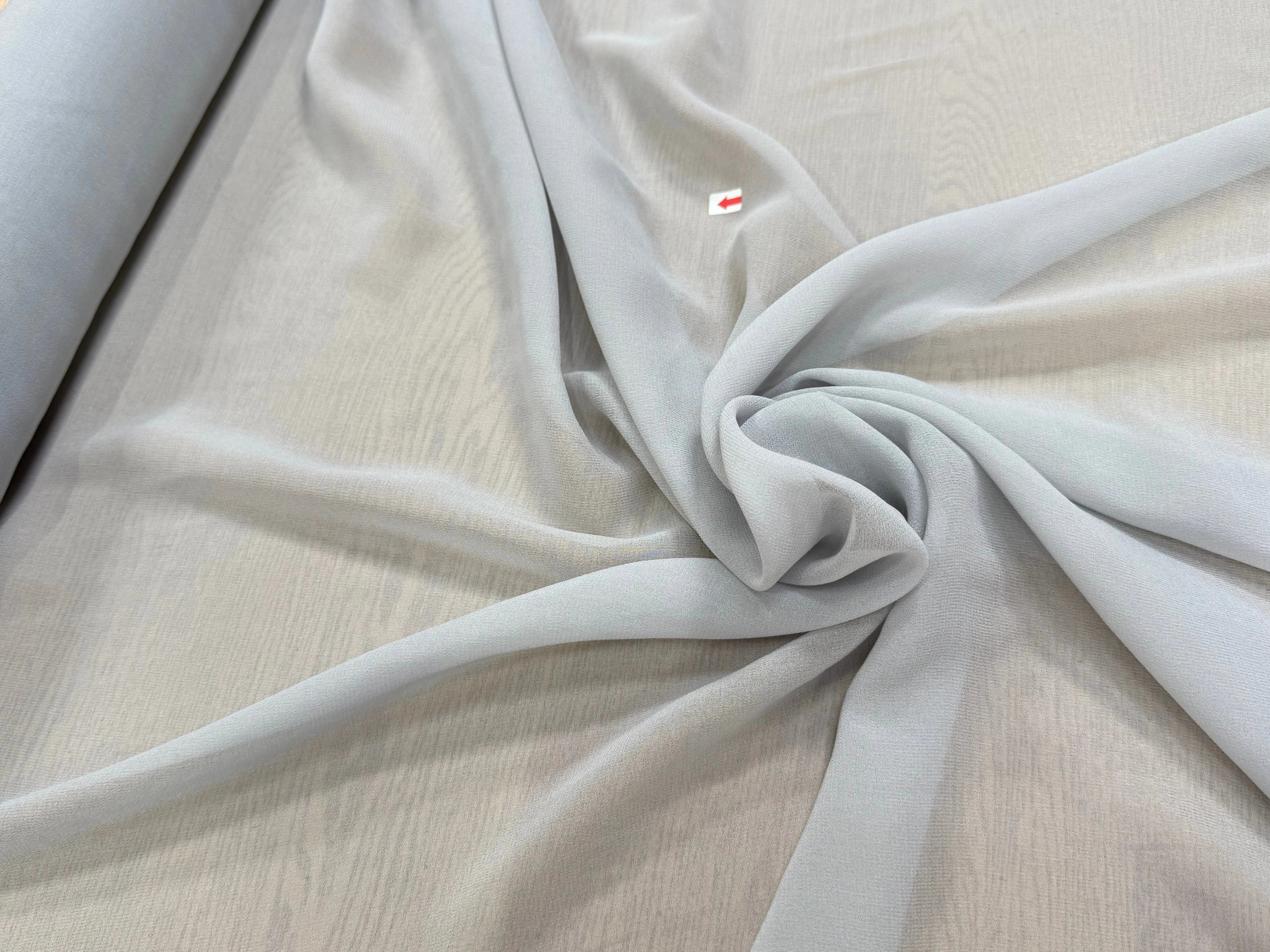 CREPE GEORGETTE DE SOIE GRIS SOURIS - My Little Coupon