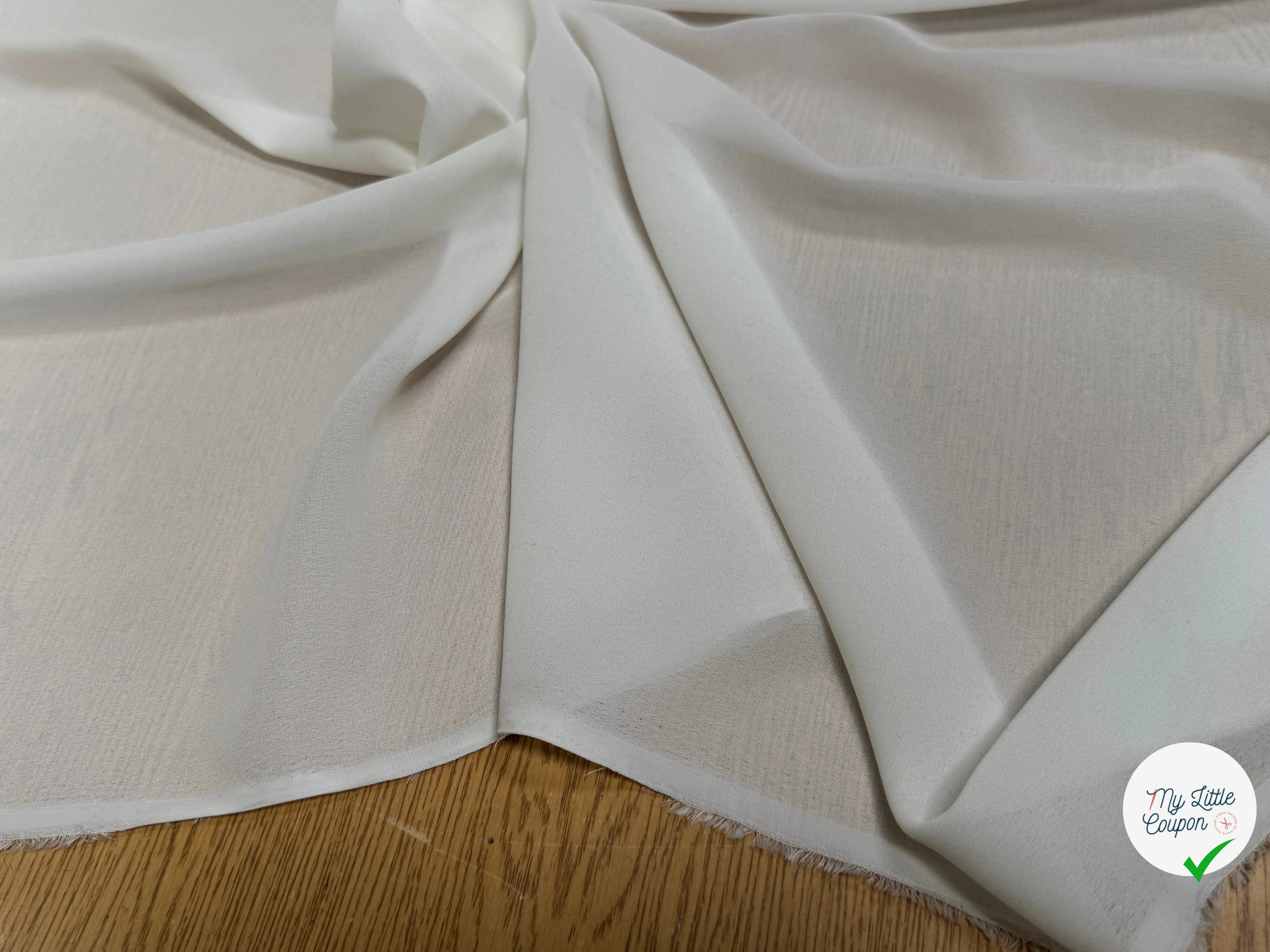 CREPE GEORGETTE ÉCRU FLUIDE 160 - My Little Coupon