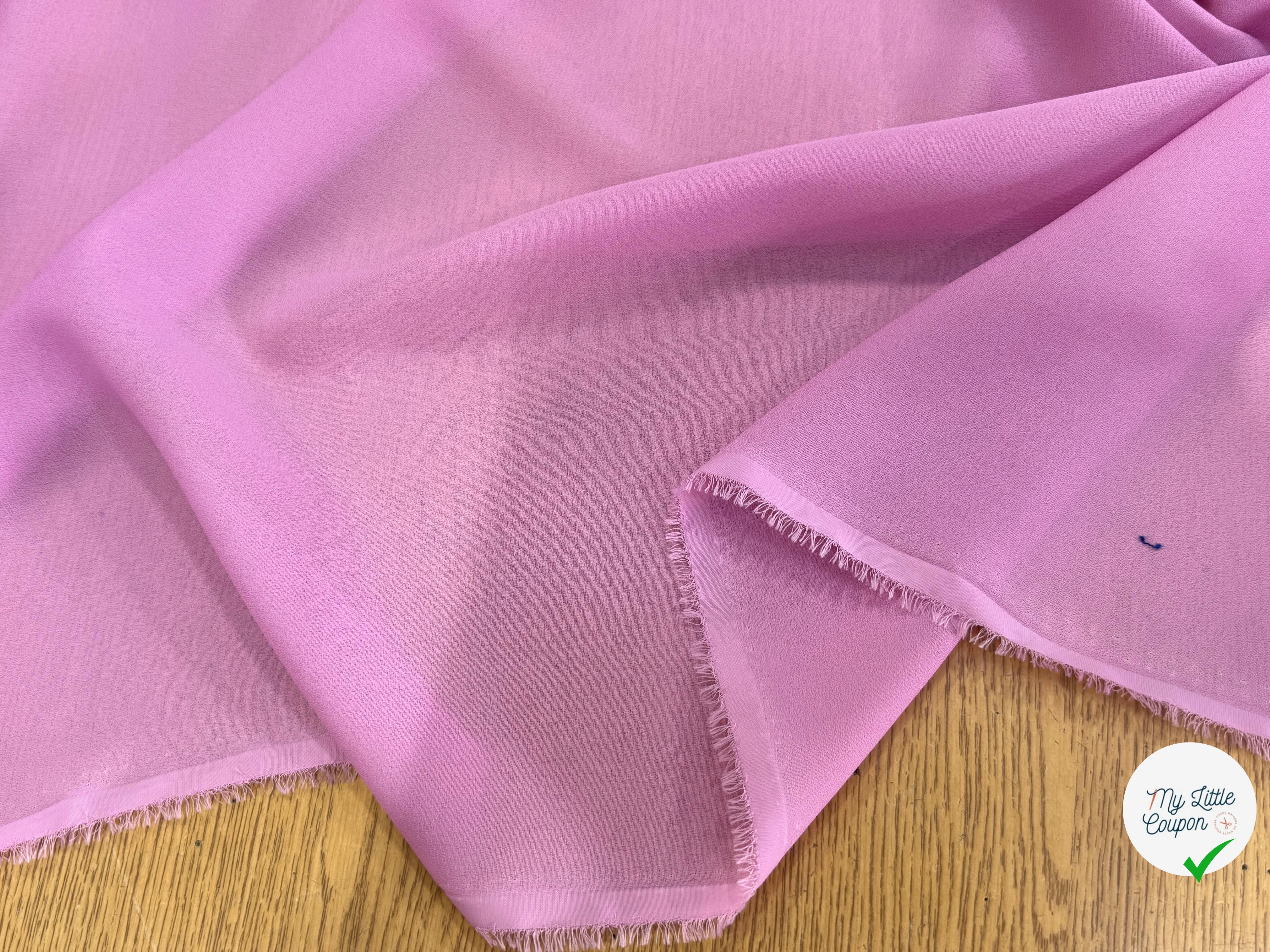 CRÊPE GEORGETTE FLUIDE ROSE BONBON PREMIUM - My Little Coupon