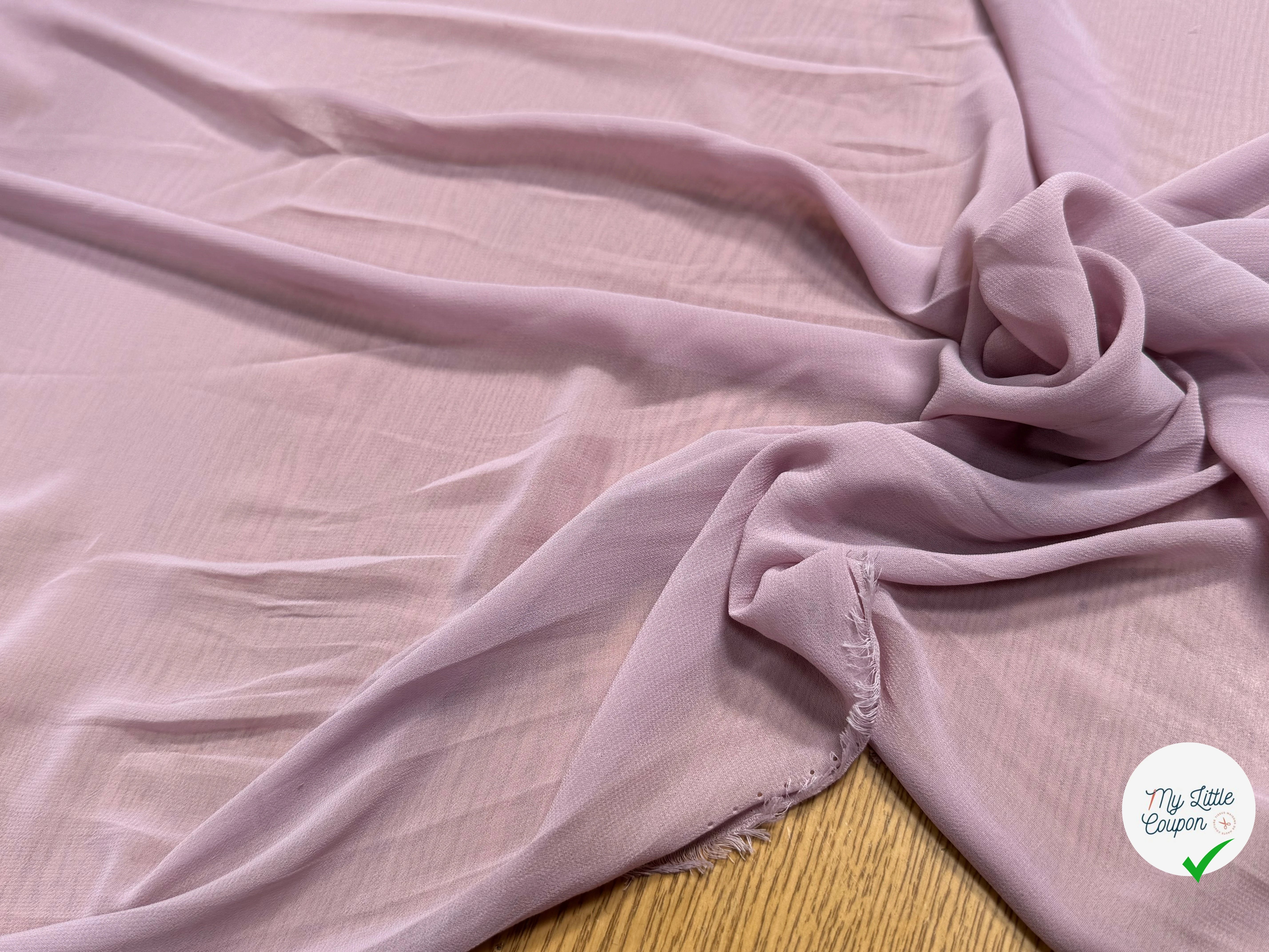 CREPE GEORGETTE FLUIDE VIEUX ROSE - My Little Coupon