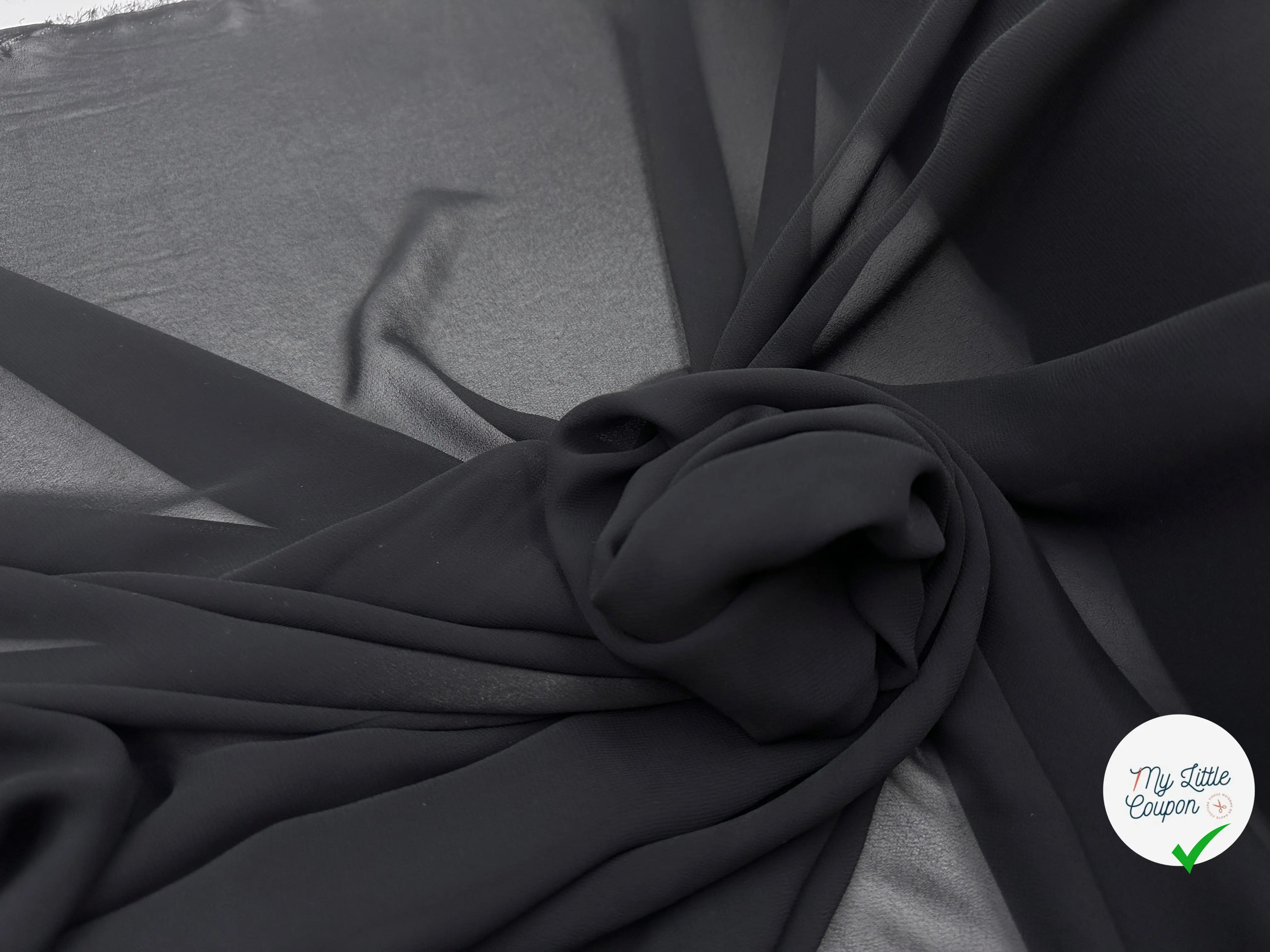 CRÊPE GEORGETTE POLYESTER NOIR - My Little Coupon