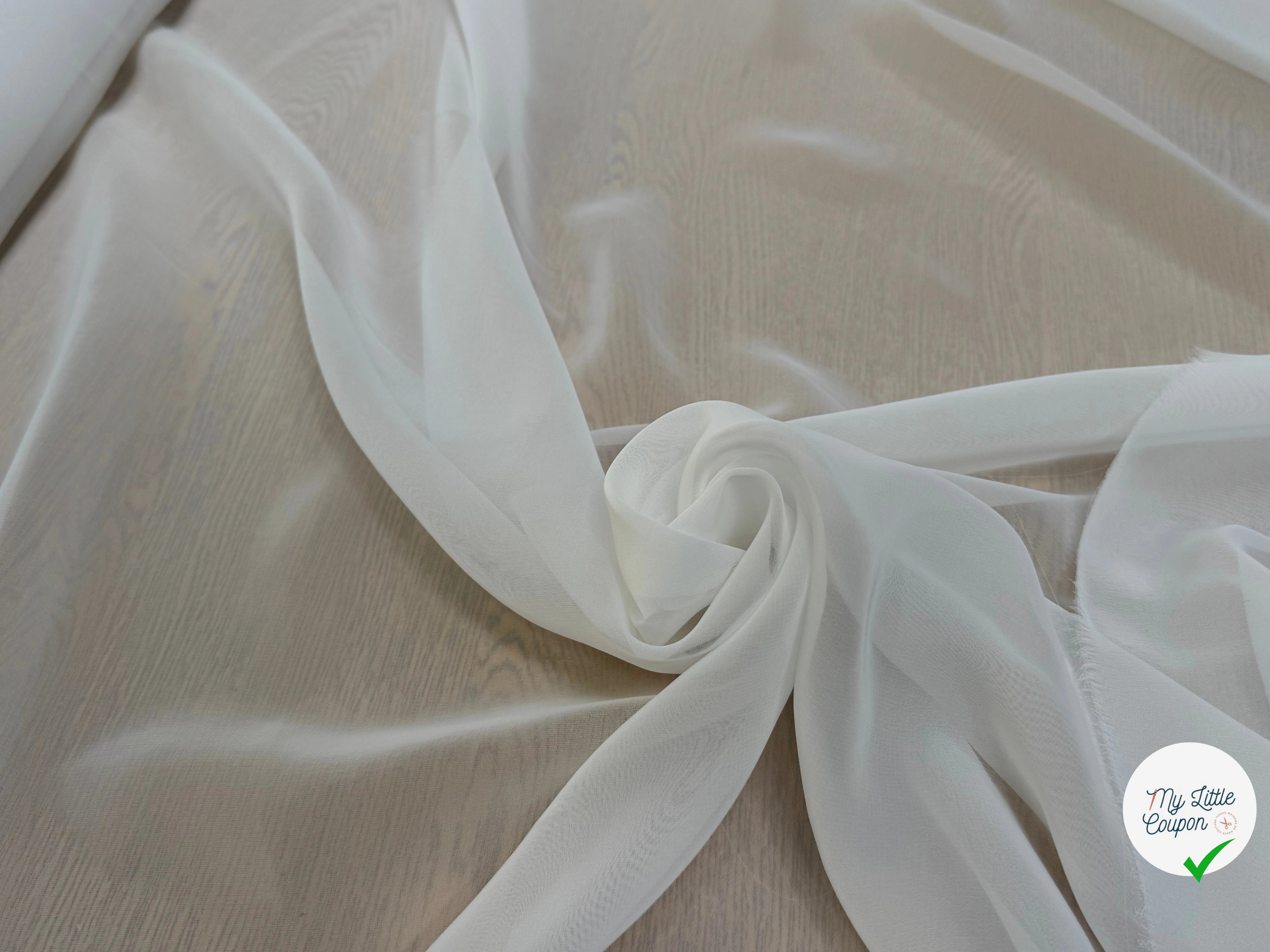 CREPE GEORGETTE ULTA FIN BLANC CASSÉ - My Little Coupon