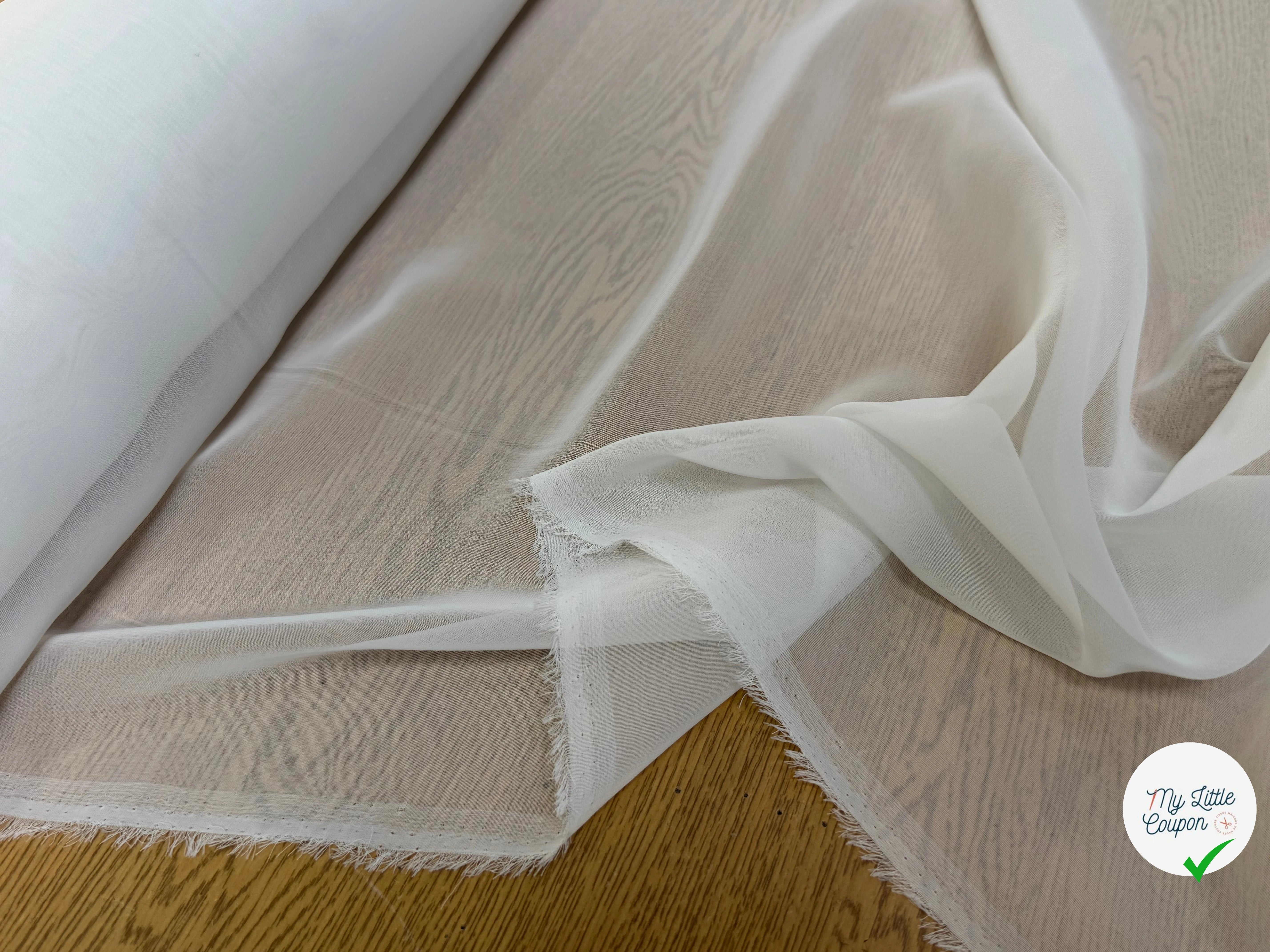 CREPE GEORGETTE ULTA FIN BLANC CASSÉ - My Little Coupon