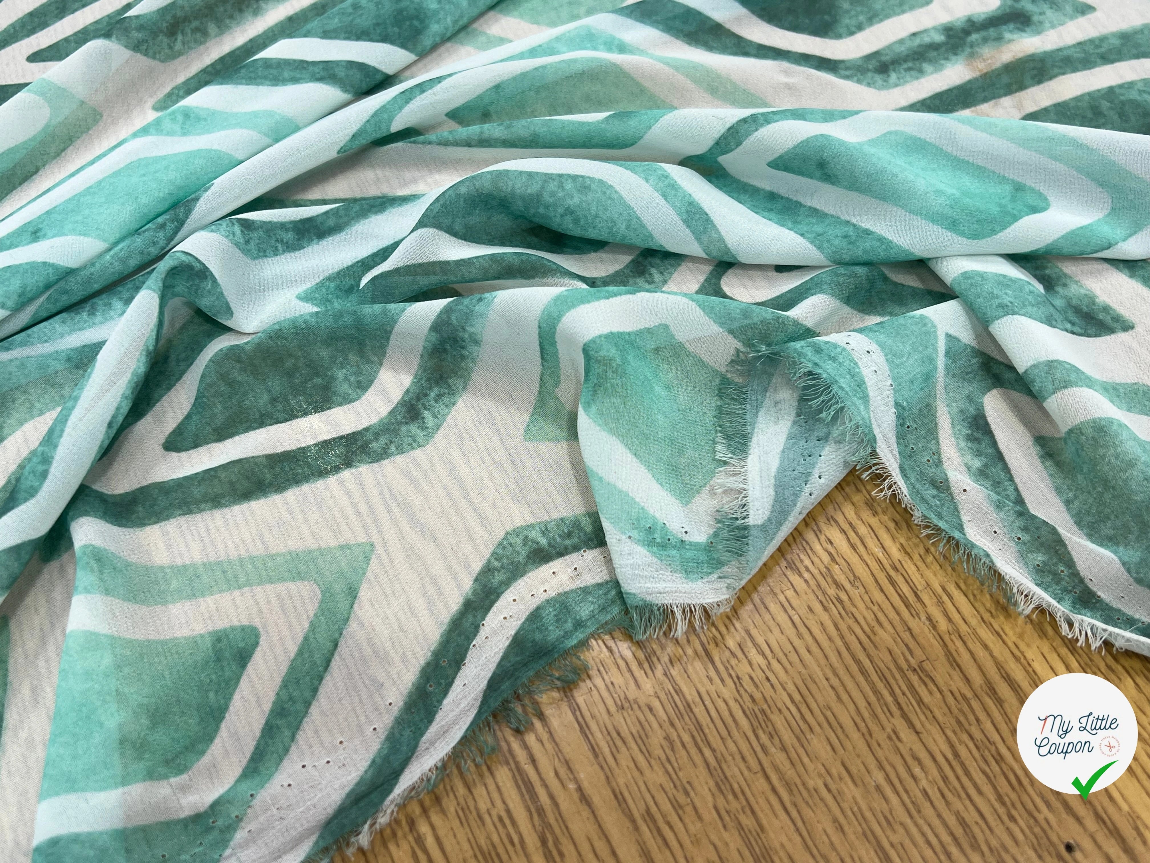 CREPE GEROGETTE LOSANGES VERT D'EAU - My Little Coupon