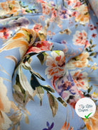 CRÊPE HIBISCUS JOPNI FOND BLEU CIEL MSO