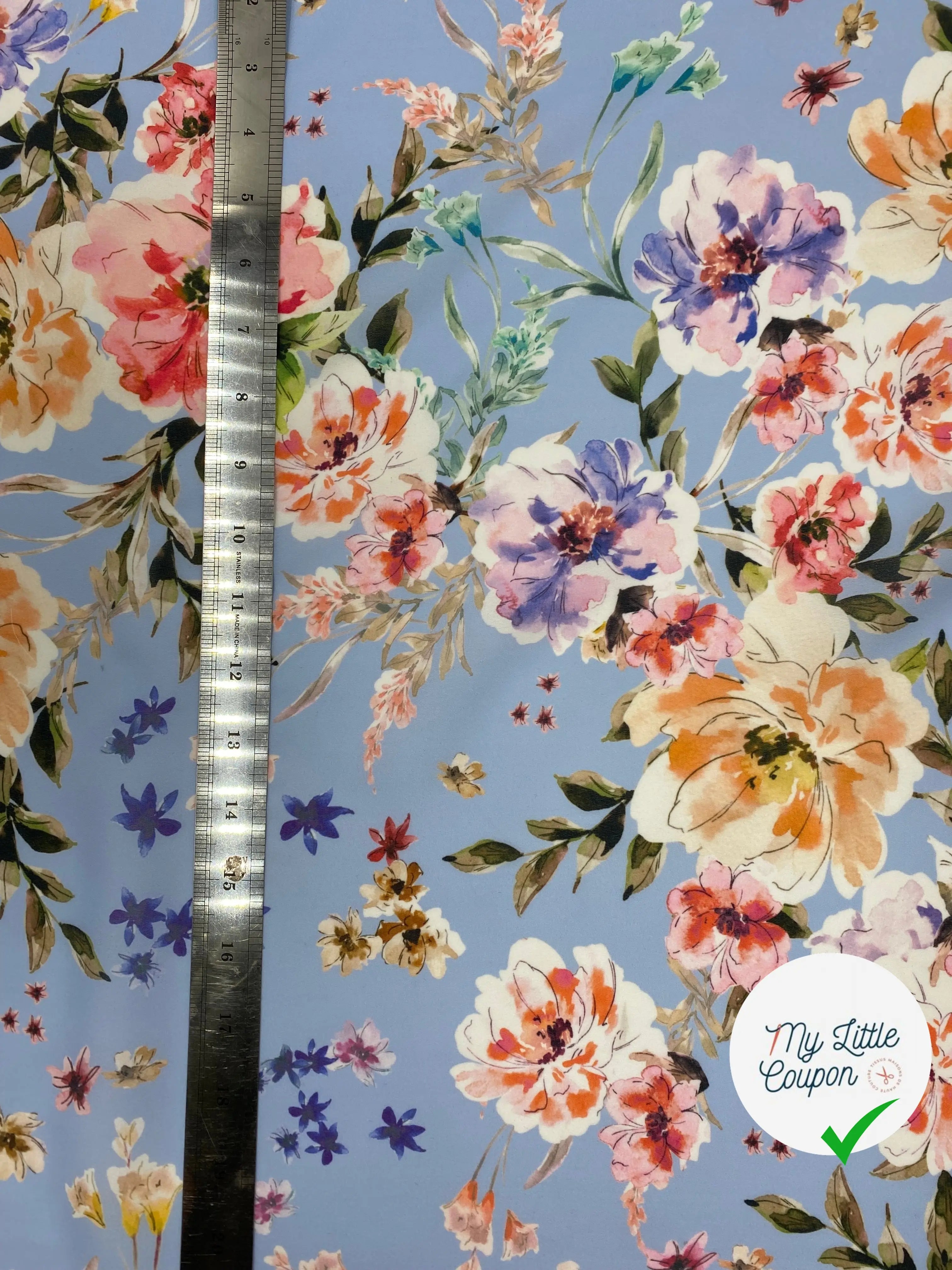 CRÊPE HIBISCUS JOPNI FOND BLEU CIEL MSO