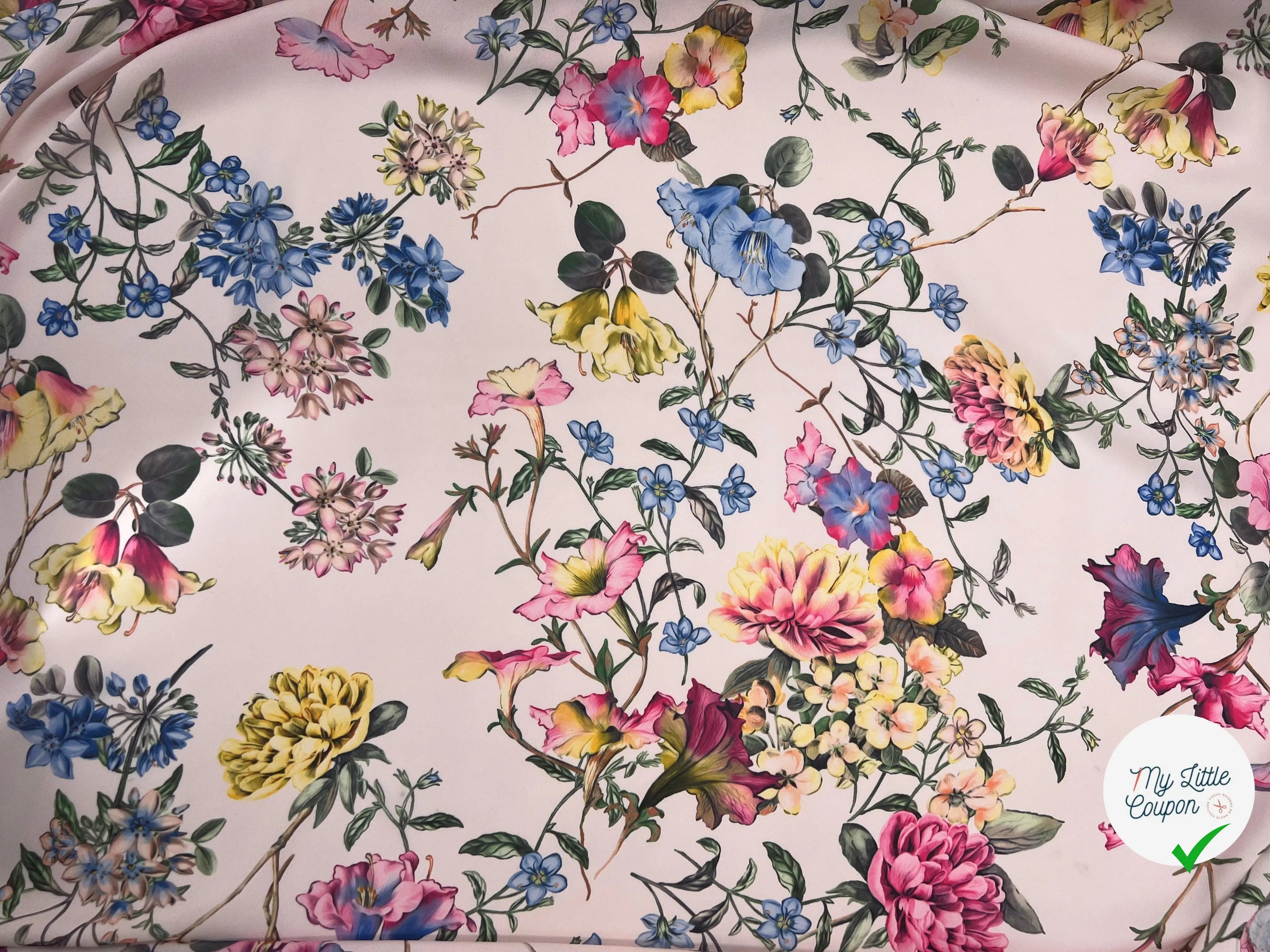 CRÊPE IMPRIMÉ FLEURS DE ROMANCE - My Little Coupon - tissu - coudre