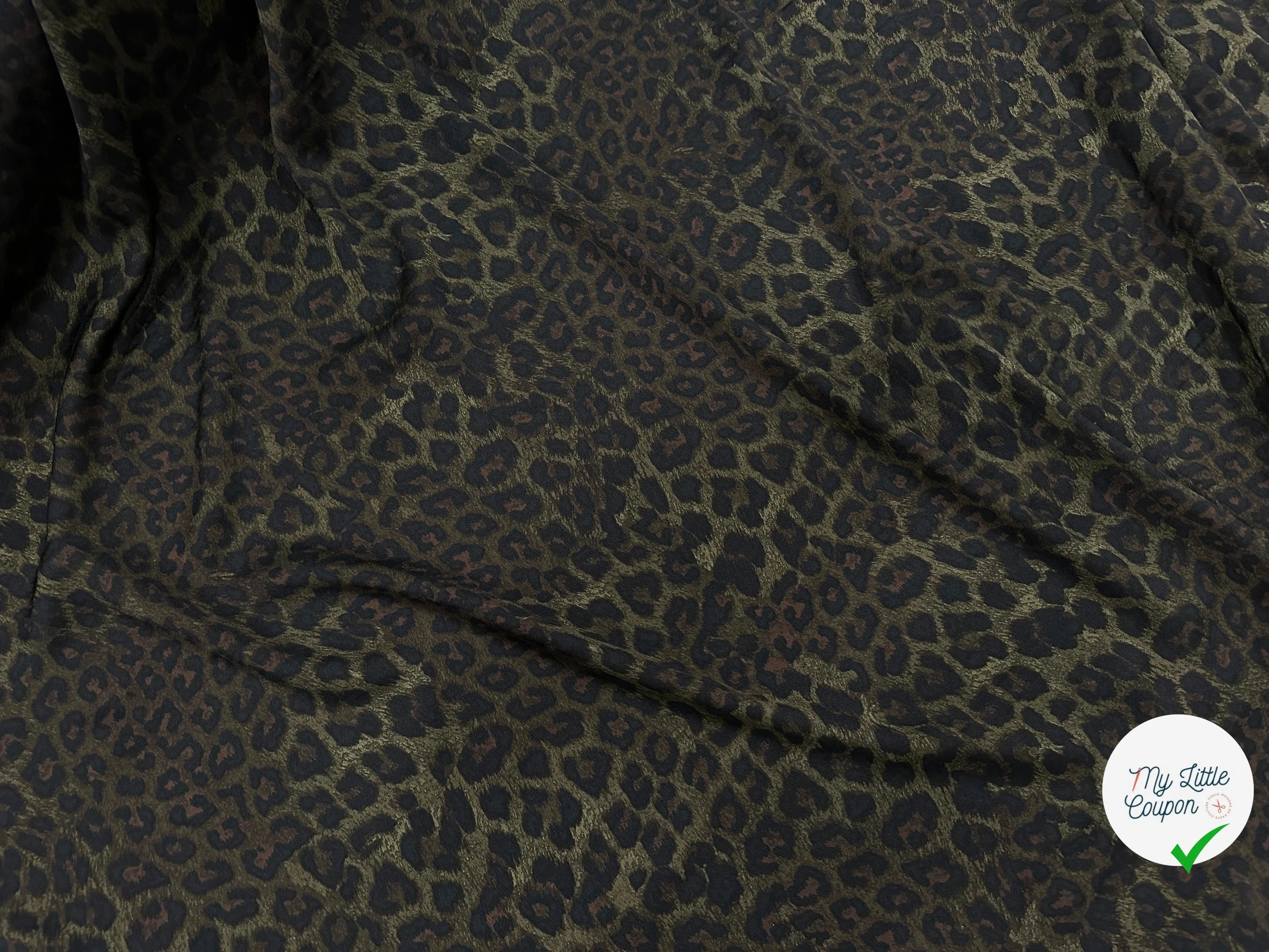 CRÊPE IMPRIMÉ LÉOPARD JUNGLE GREEN - My Little Coupon - tissu - coudre