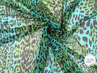 CRÊPE IMPRIMÉ LÉOPARD SUR FOND CAMAIEU DE VERT - My Little Coupon - tissu - coudre