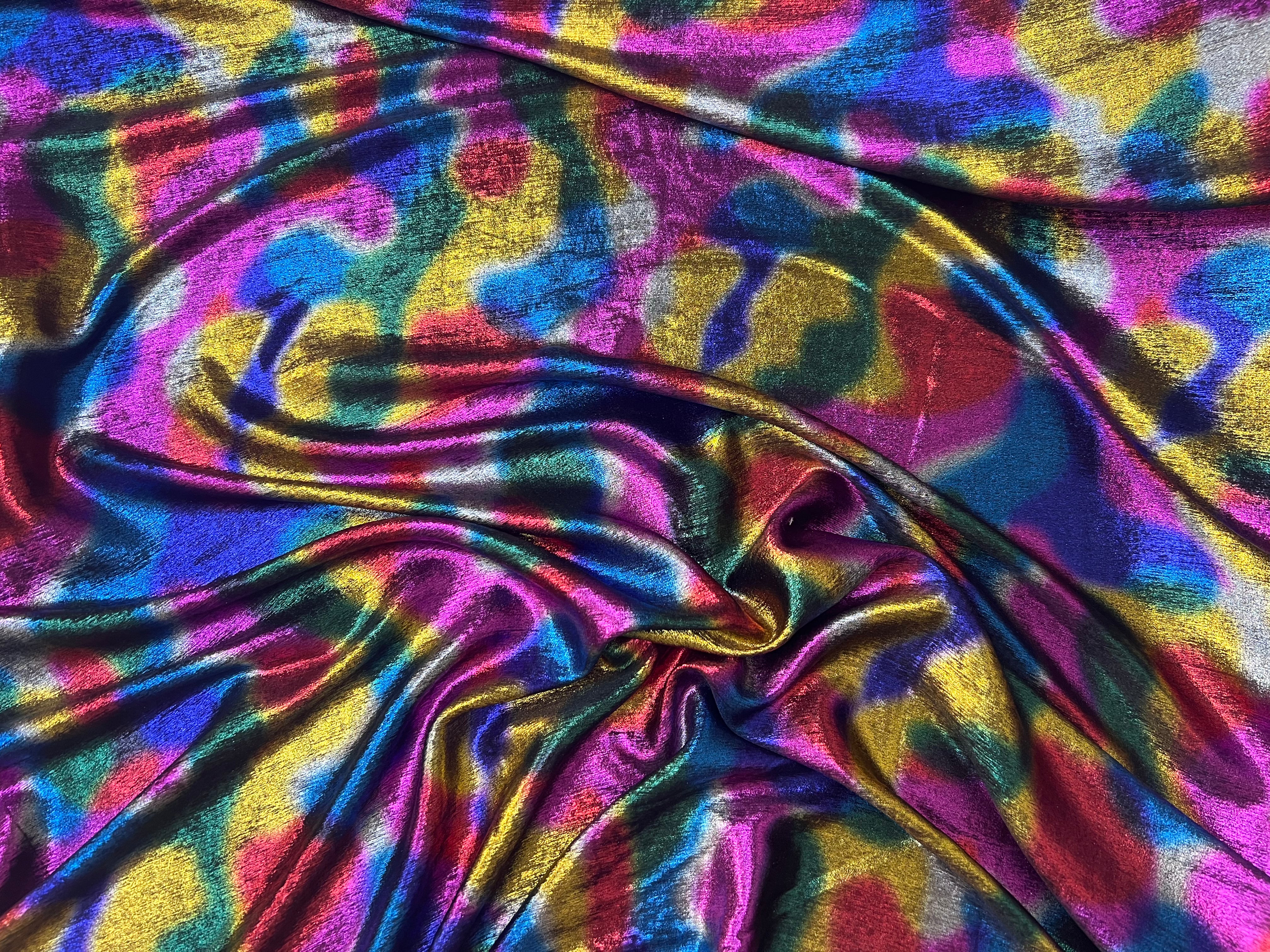CRÊPE LAMÉ TACHETÉ DE COULEURS - My Little Coupon