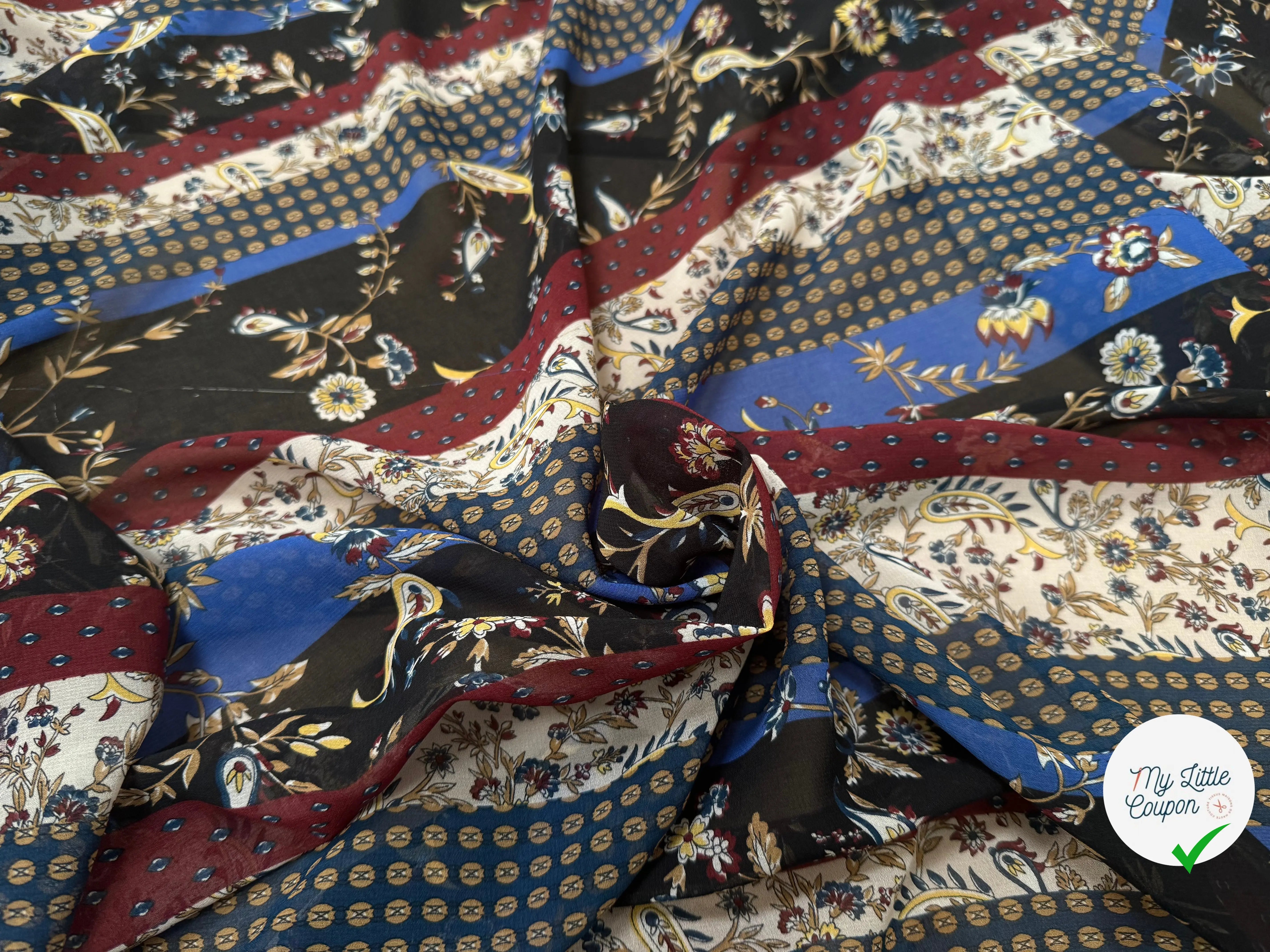 CREPE LEGER RAYURES WINTER STRIPES - My Little Coupon