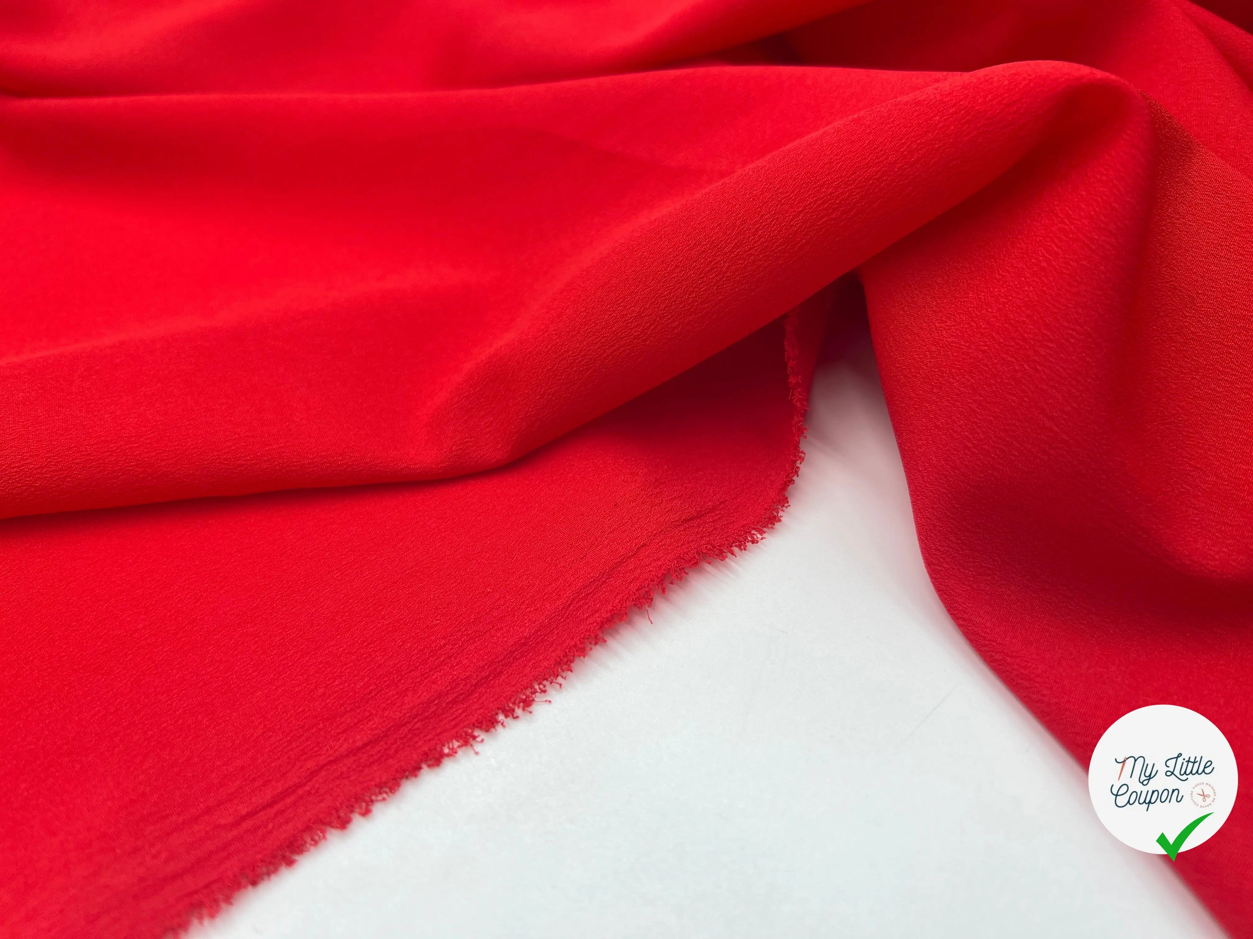 CRÊPE LÉGER ROUGE COQUELICOT - My Little Coupon - tissu - coudre