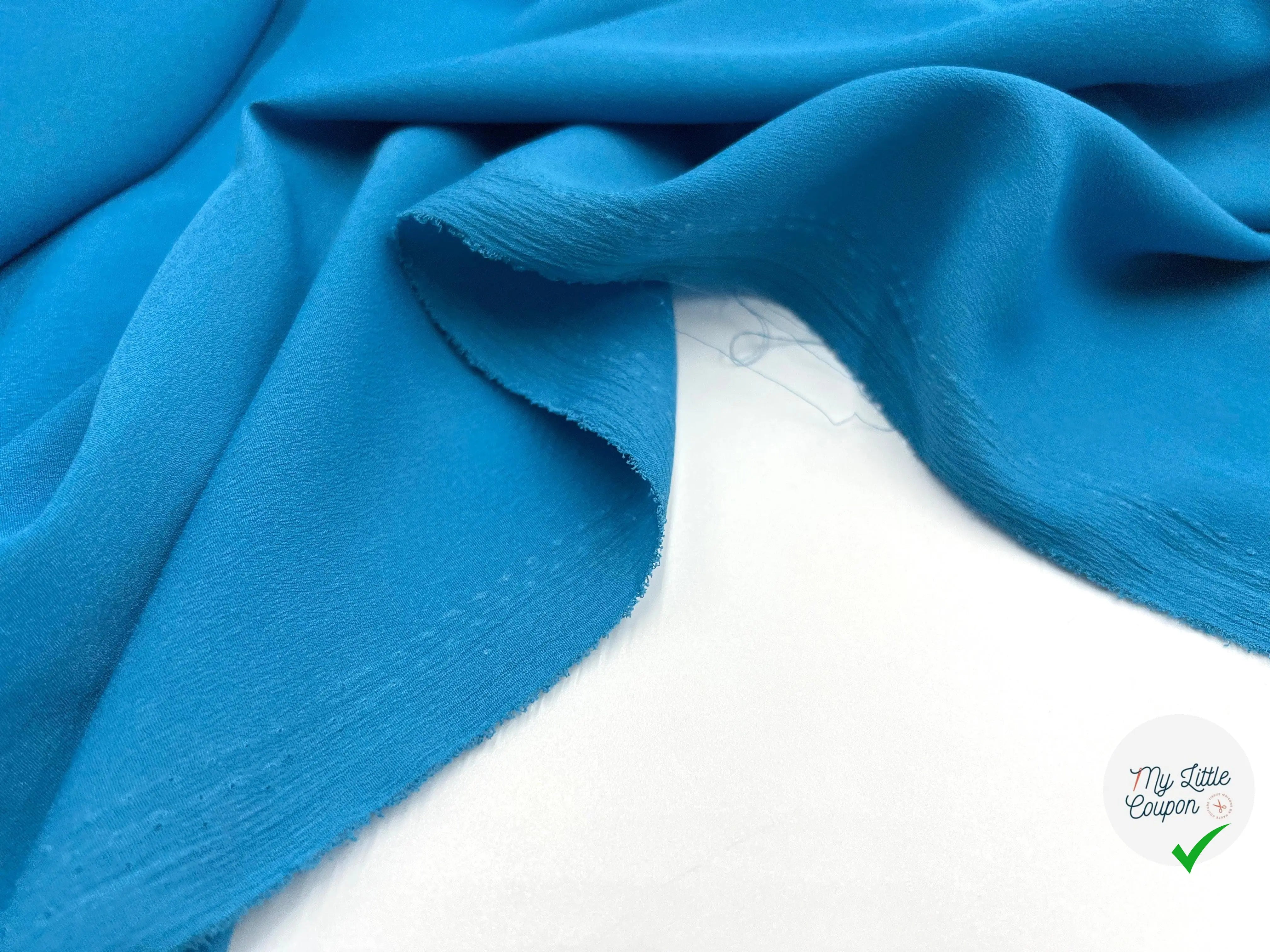 CRÊPE LÉGER TURQUOISE ACIDULÉ - My Little Coupon - tissu - coudre