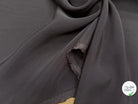 CREPE LÉGÈREMENT SATINÉ ACÉTATE VISCOSE MARRON FONCÉ - My Little Coupon