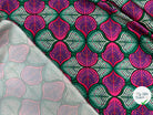 CRÊPE LÉGÈREMENT SATINÉ EXPLOSION DE ROSE ET VERT MLC INTERN