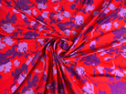 CRÊPE LÉGÈREMENT SATINÉ FLEURS ABSTRAITES PURPLE - My Little Coupon