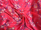 CRÊPE LÉGÈREMENT SATINÉ FLEURS D’ARTIFICE ROSE - My Little Coupon