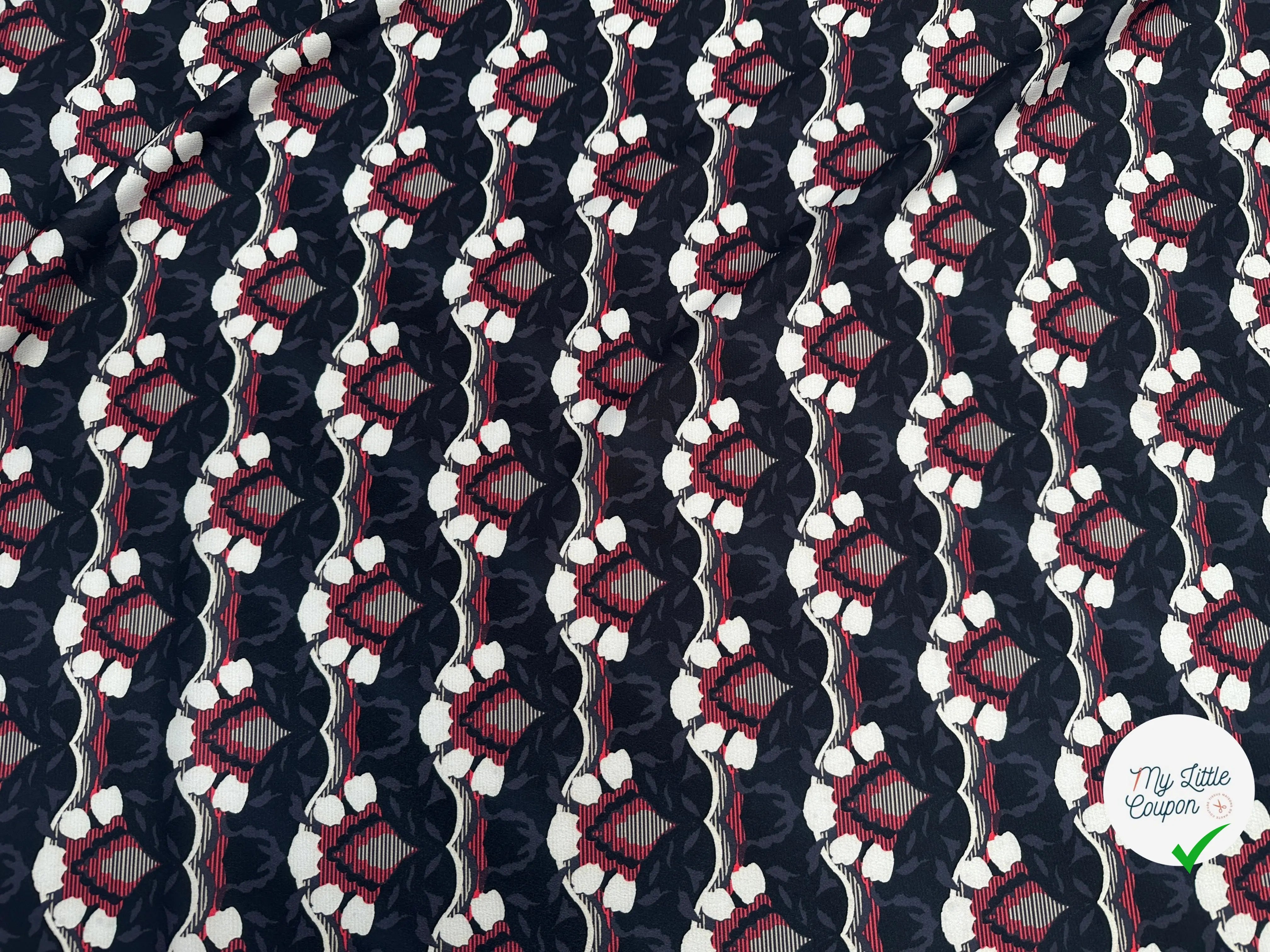 CRÊPE LÉGÈREMENT SATINÉ VAGUES BAROQUE - My Little Coupon