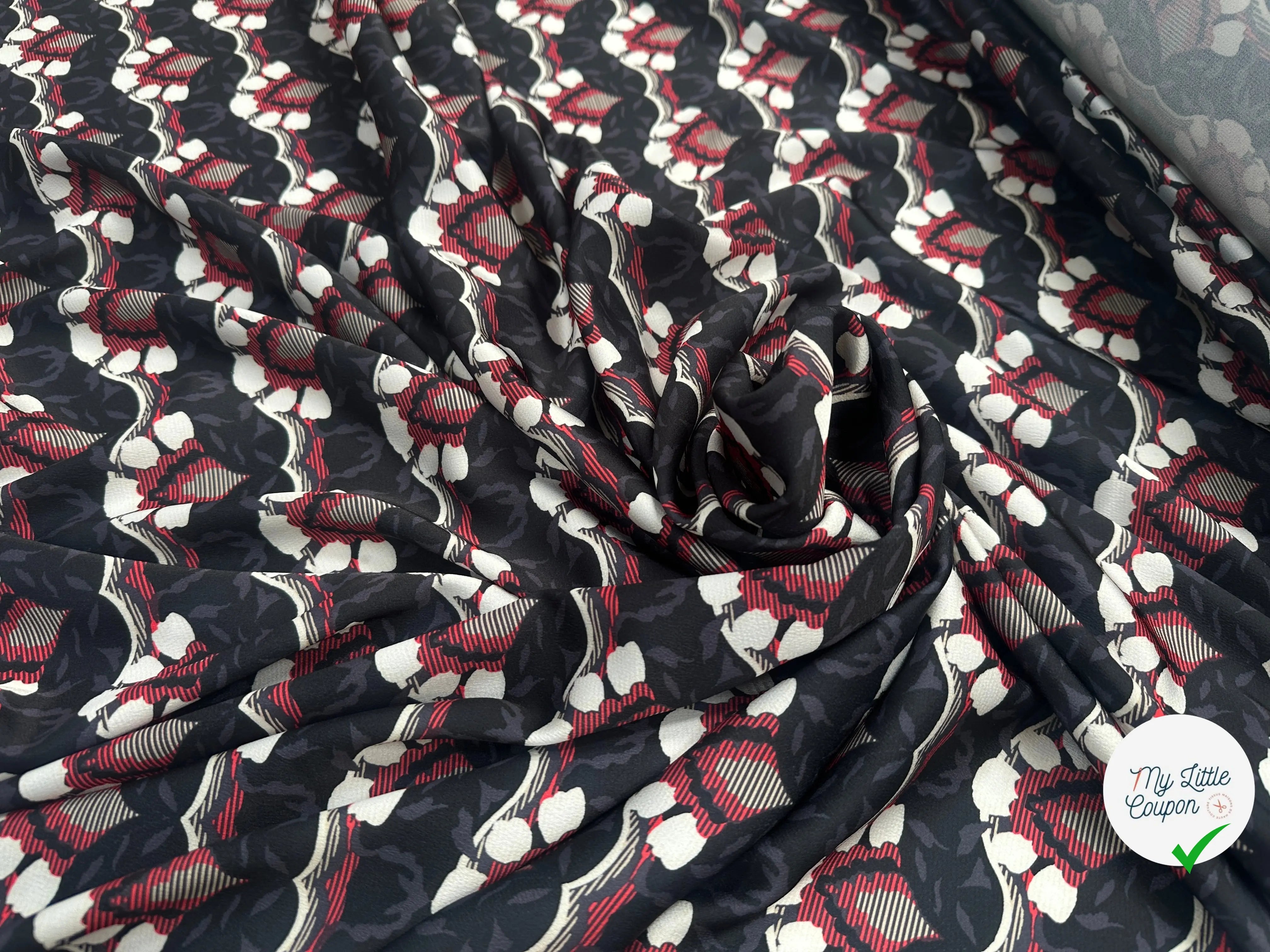 CRÊPE LÉGÈREMENT SATINÉ VAGUES BAROQUE - My Little Coupon