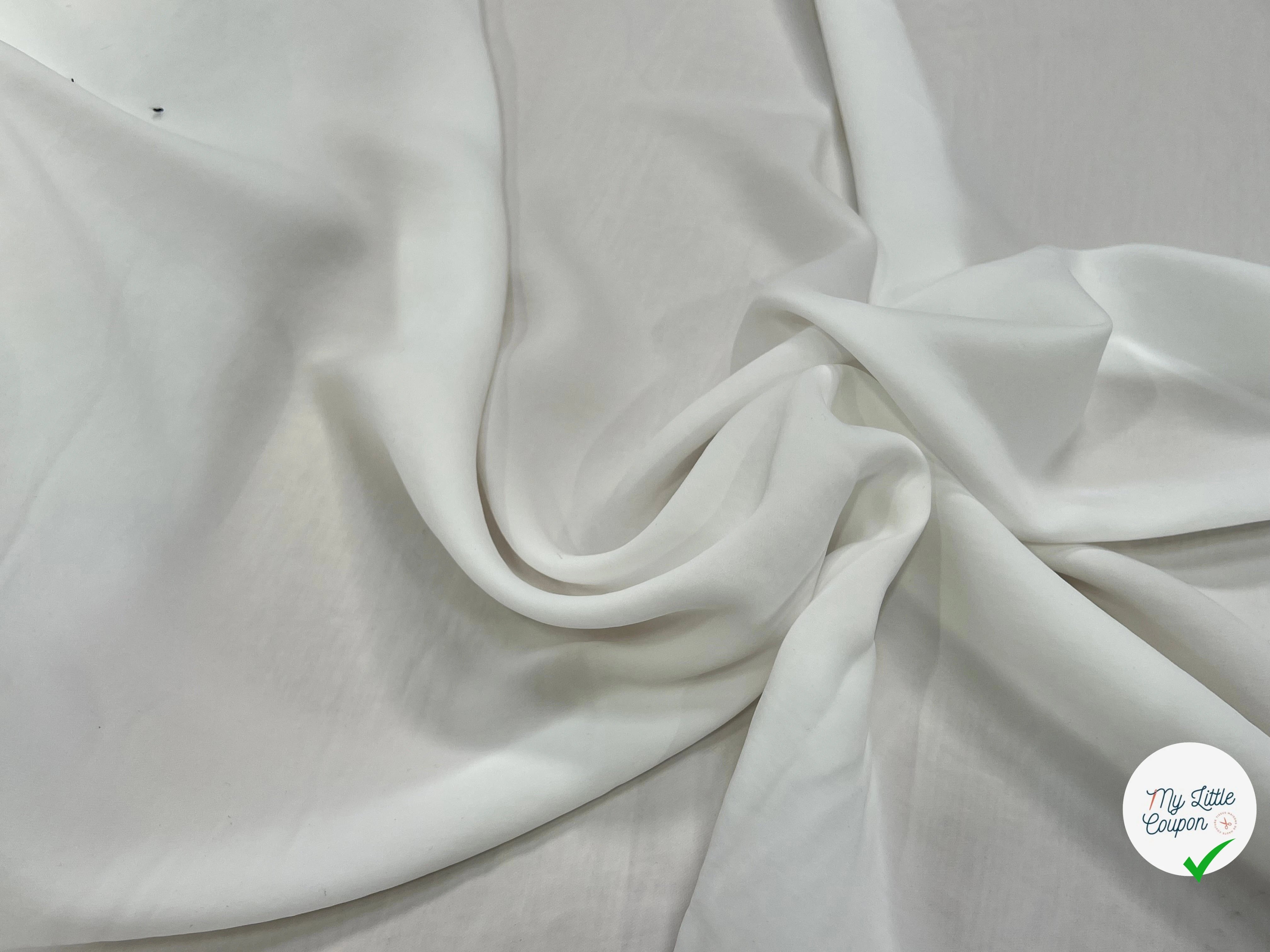 CREPE LISSE FLUIDE STRETCH BLANC - My Little Coupon
