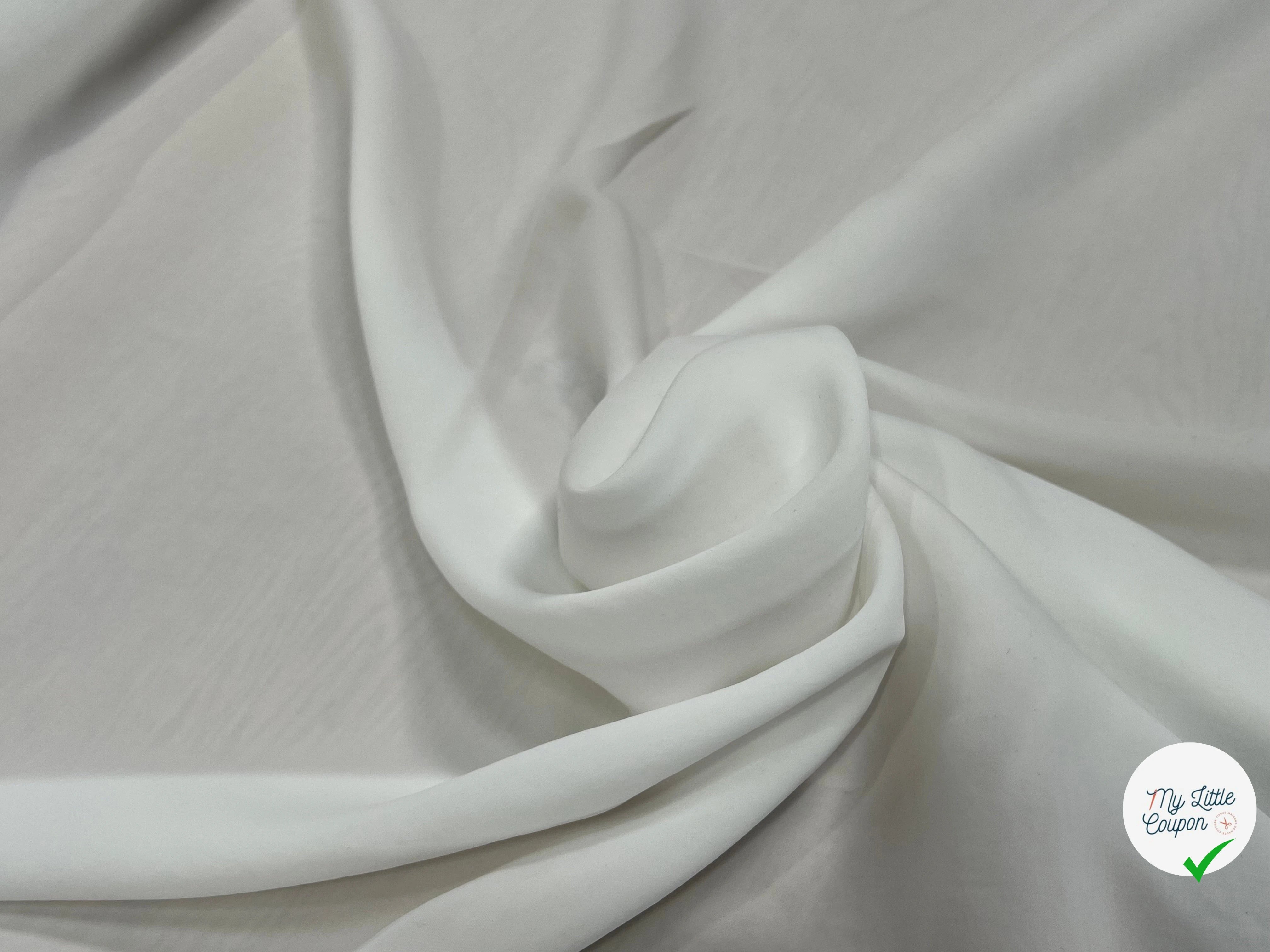 CREPE LISSE FLUIDE STRETCH BLANC - My Little Coupon