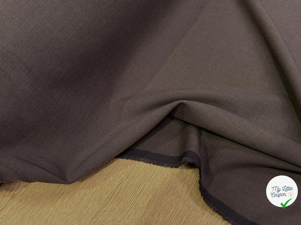 CREPE LOURD 27% VISCOSE STRETCH BRUN TERREUX TENUE NATURELLE - My Little Coupon
