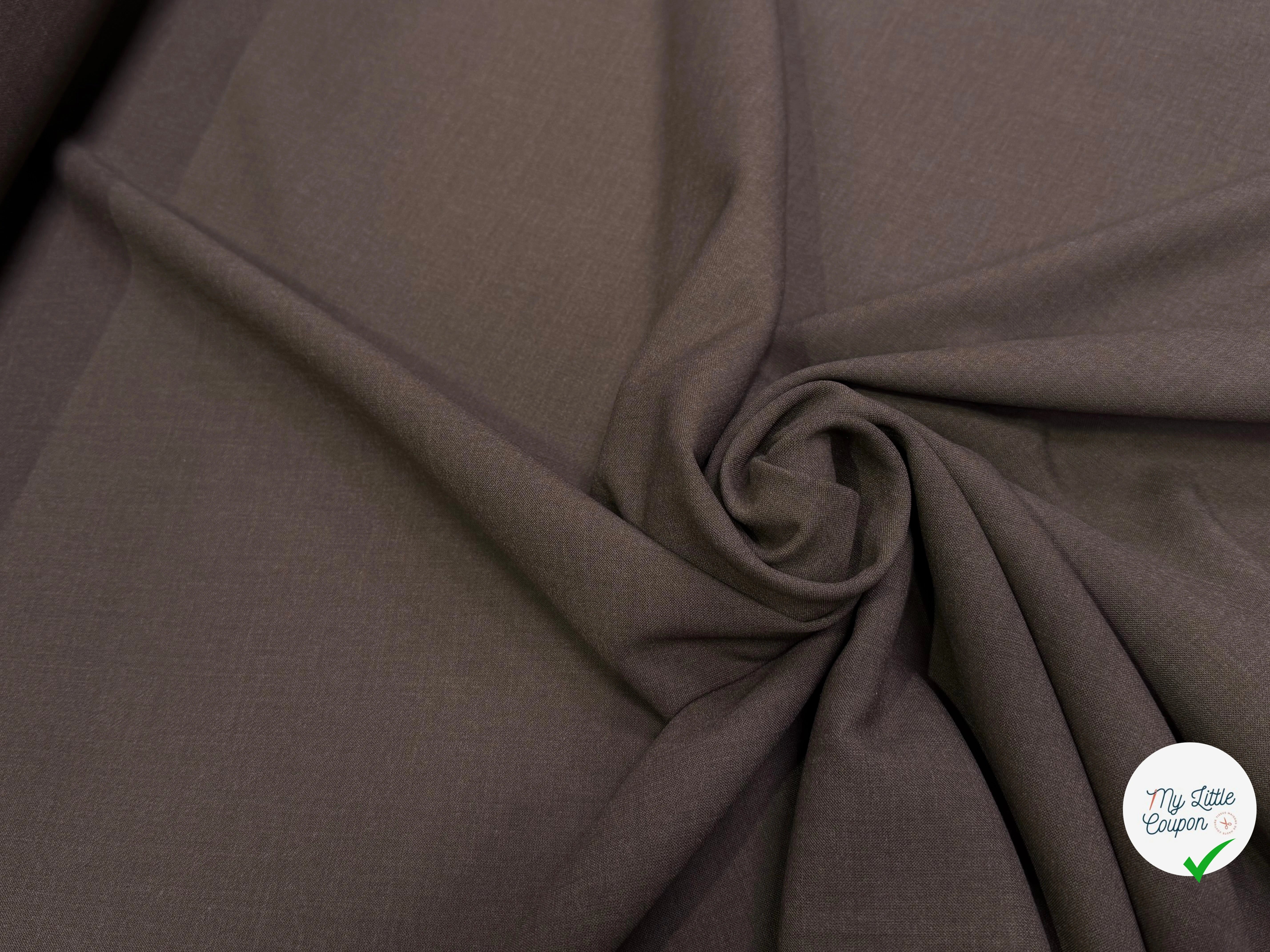 CREPE LOURD 27% VISCOSE STRETCH BRUN TERREUX TENUE NATURELLE - My Little Coupon