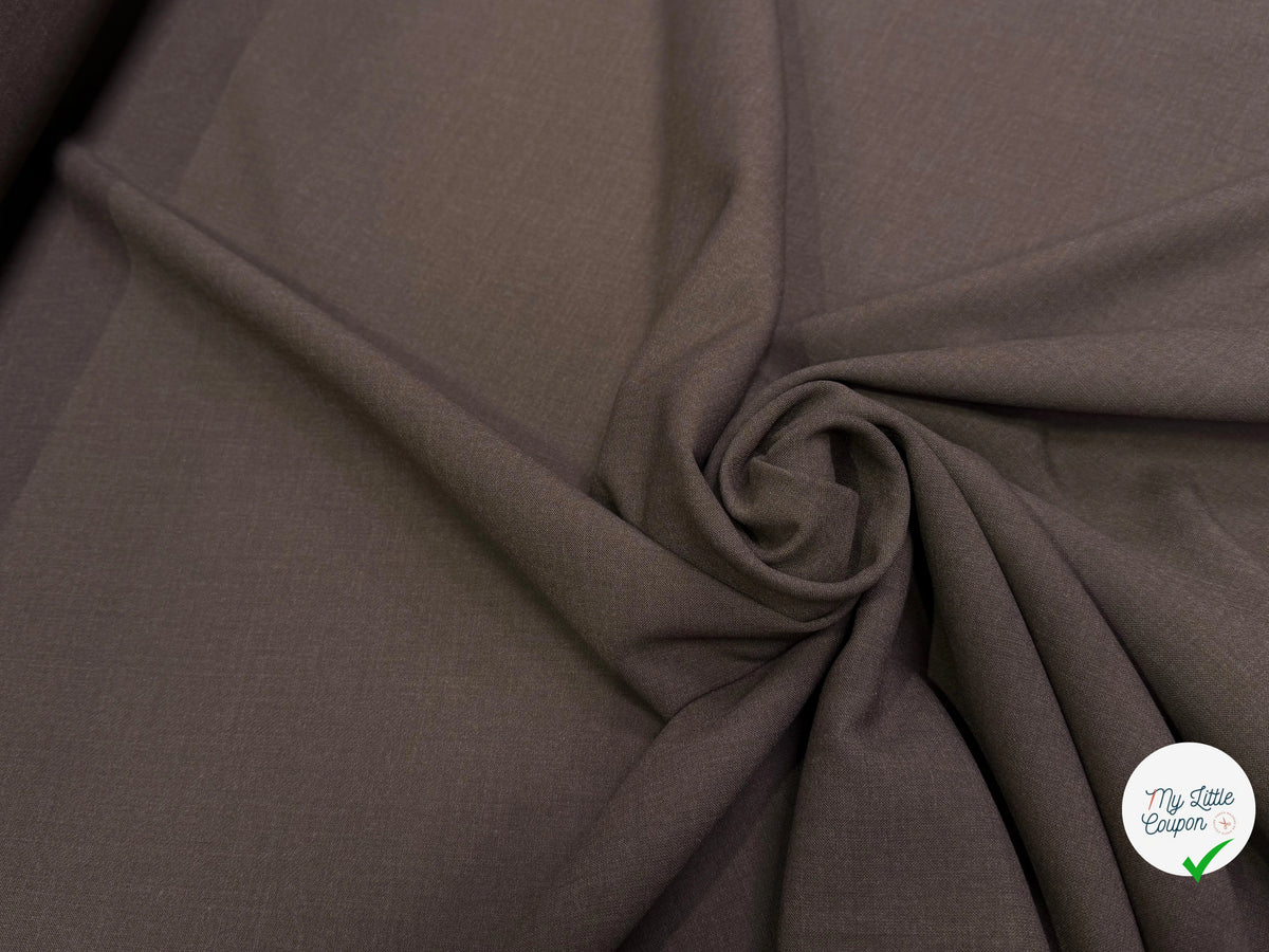 CREPE LOURD 27% VISCOSE STRETCH BRUN TERREUX TENUE NATURELLE - My Little Coupon