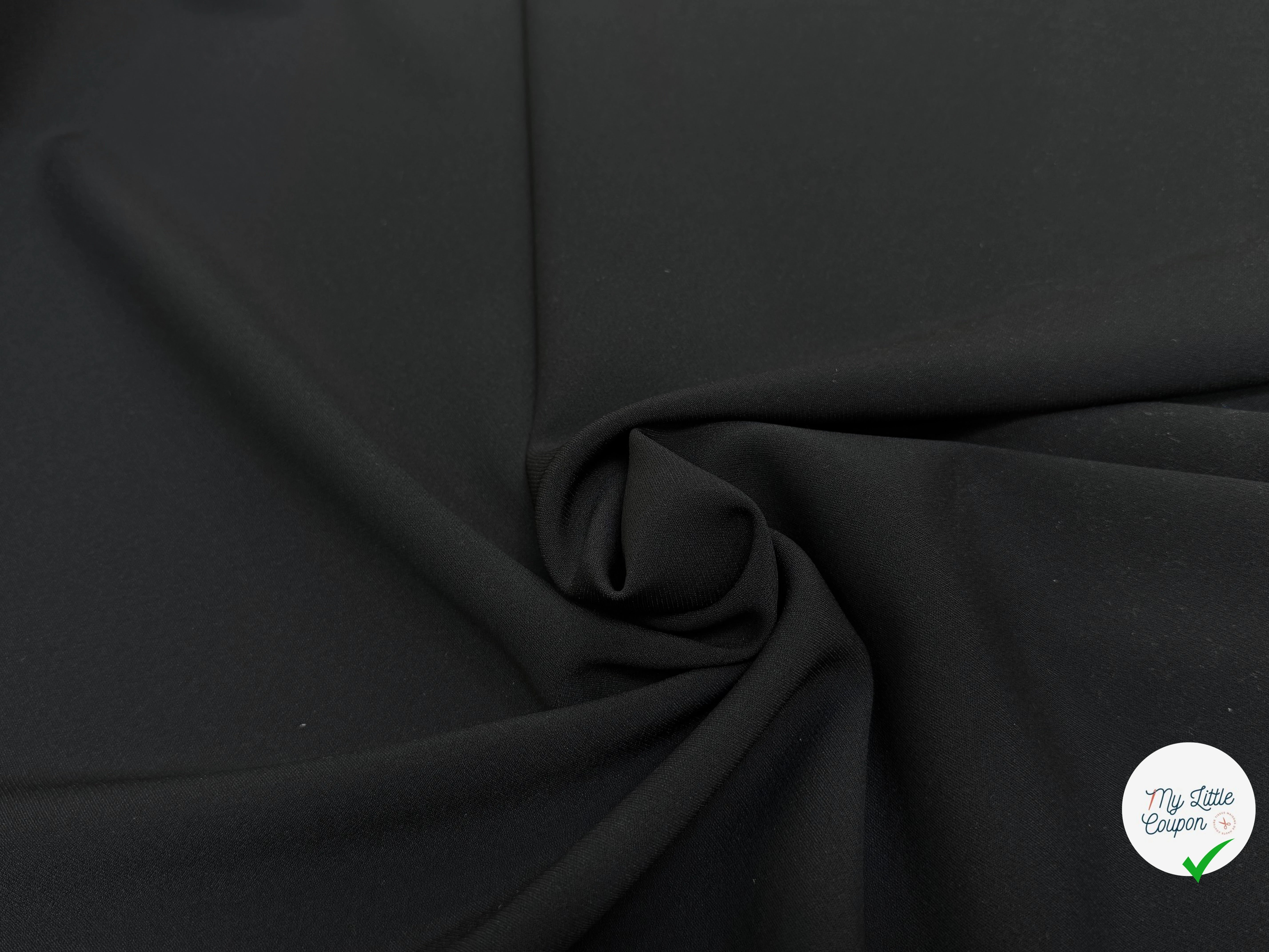 CREPE LOURD 65% VISCOSE STRETCH NOIR - My Little Coupon