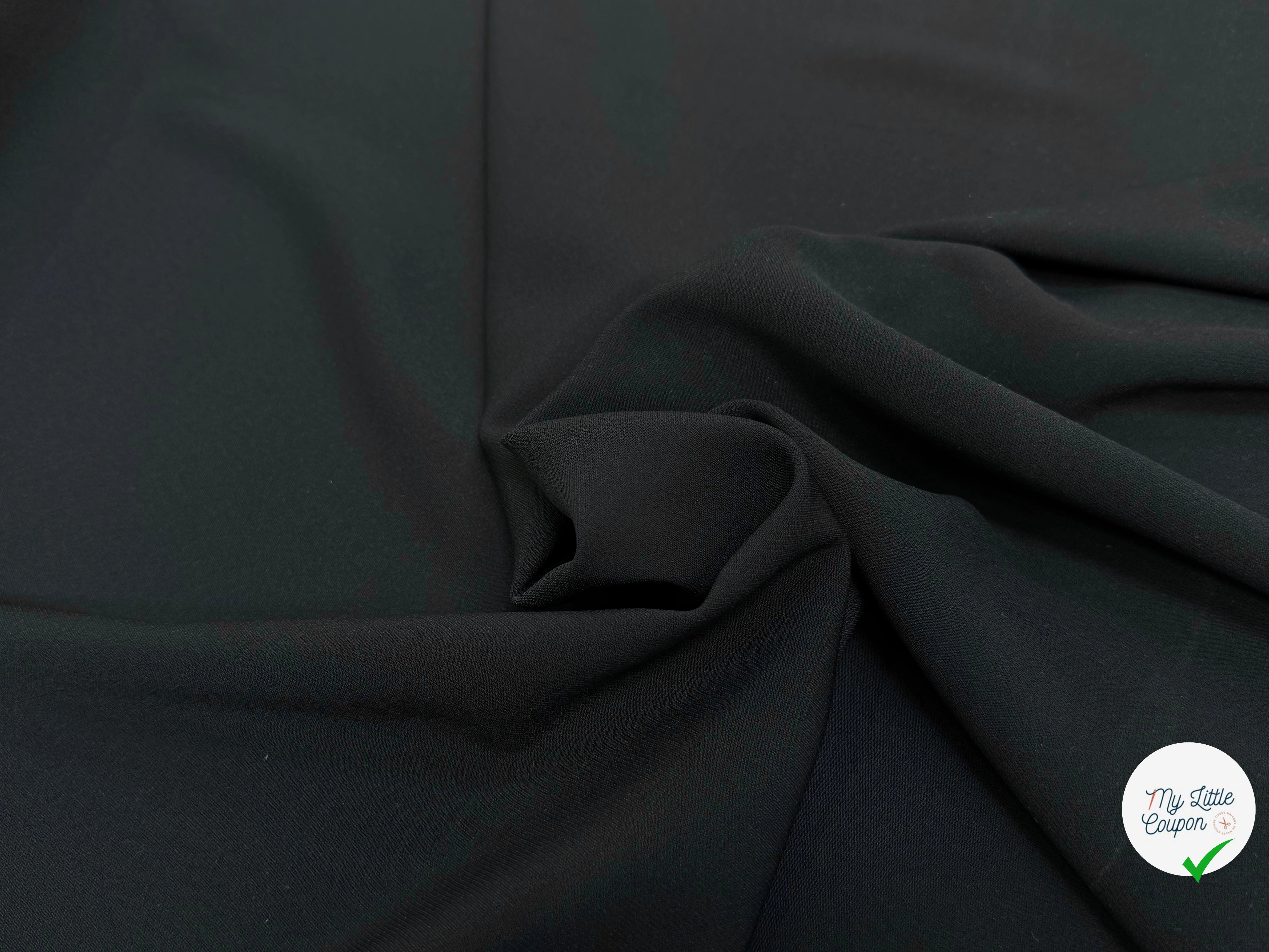 CREPE LOURD 65% VISCOSE STRETCH NOIR - My Little Coupon
