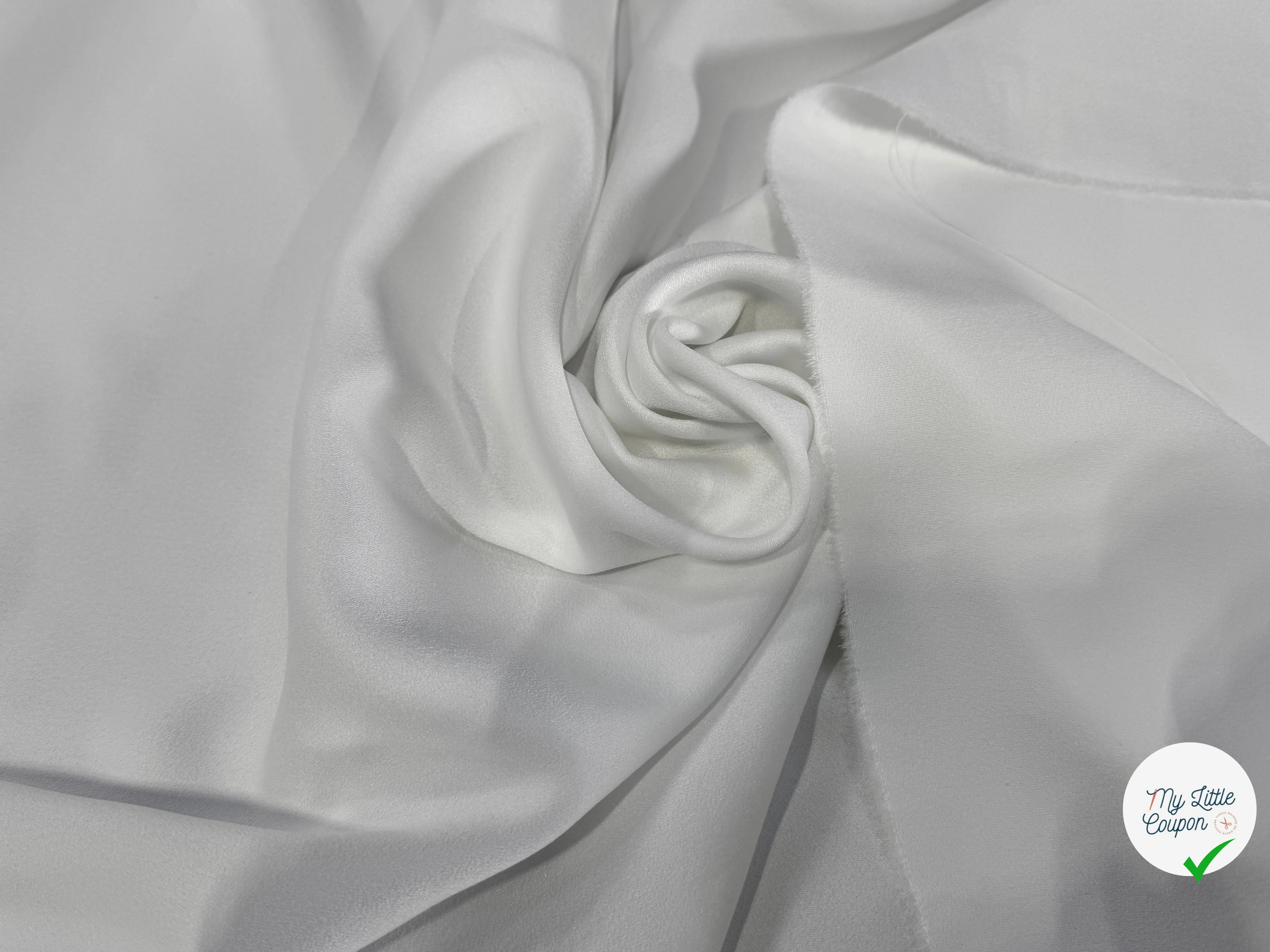 CREPE LOURD ACETATE VISCOSE ENVERS SATIN BLANC - My Little Coupon