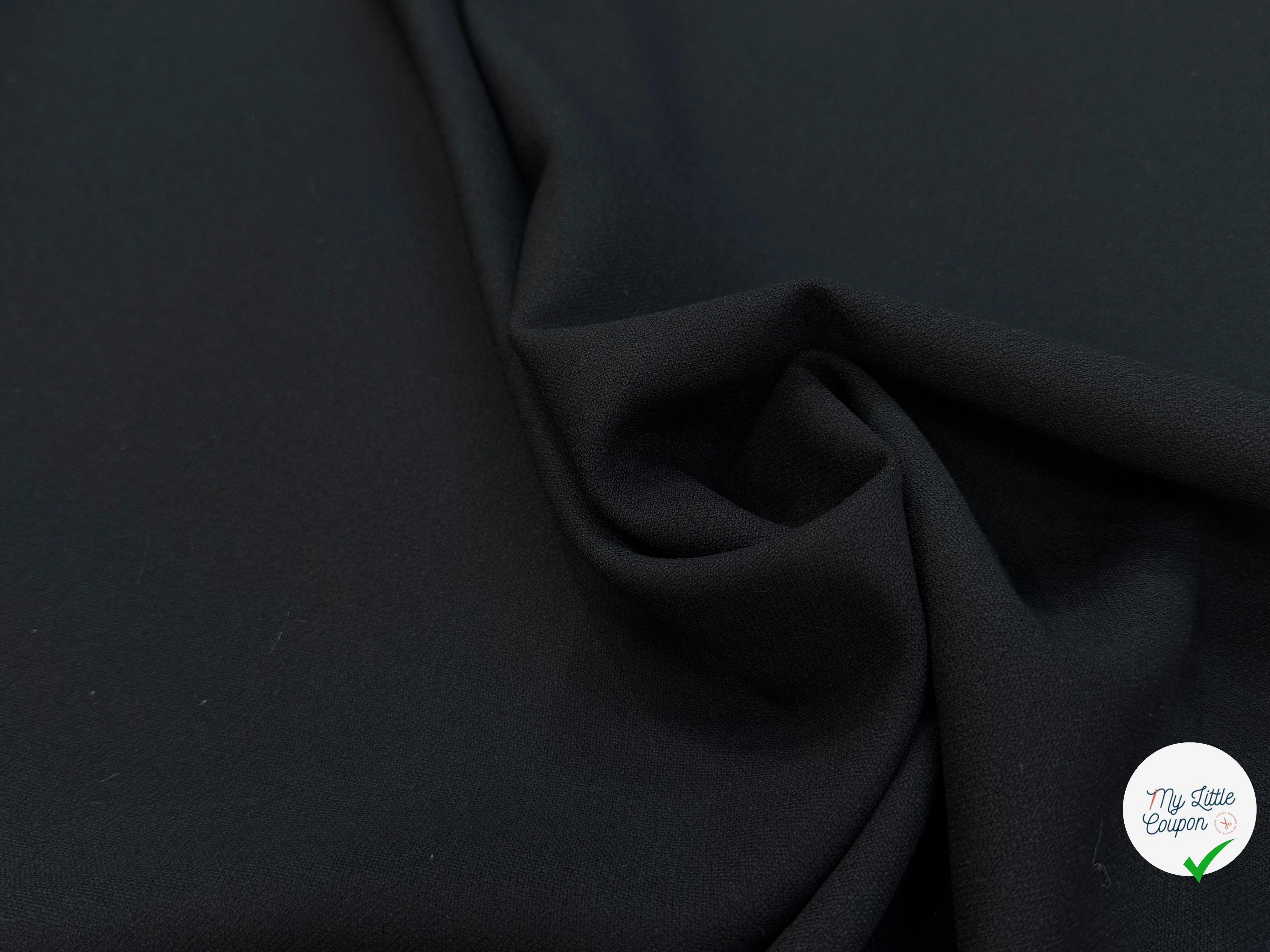CREPE LOURD ACETATE VISCOSE STRETCH NOIR BEAU TOMBÉ 50% VISCOSE - My Little Coupon