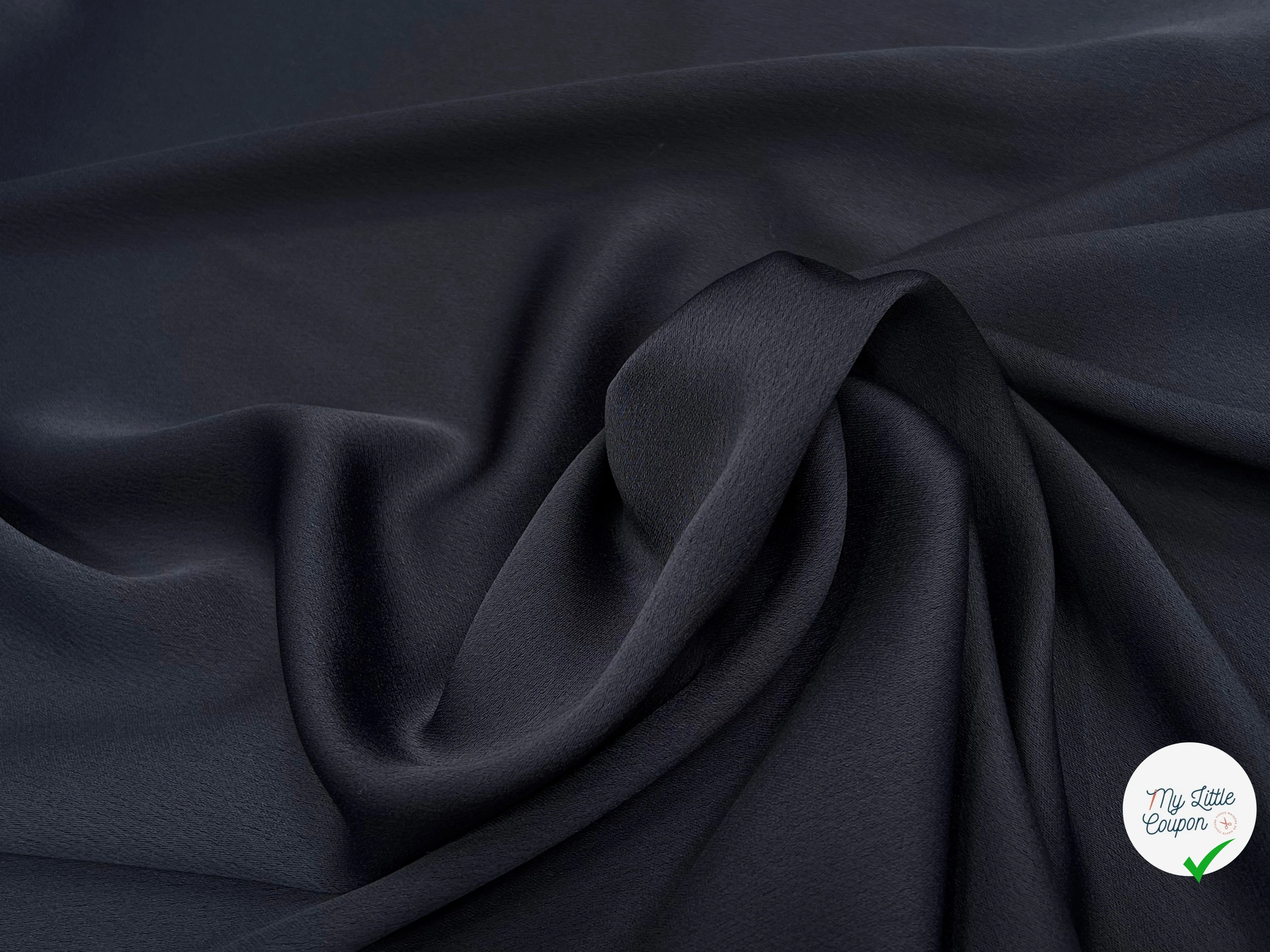 CREPE LOURD ENVERS SATIN BLEU NUIT QUALITÉ COUTURE - My Little Coupon