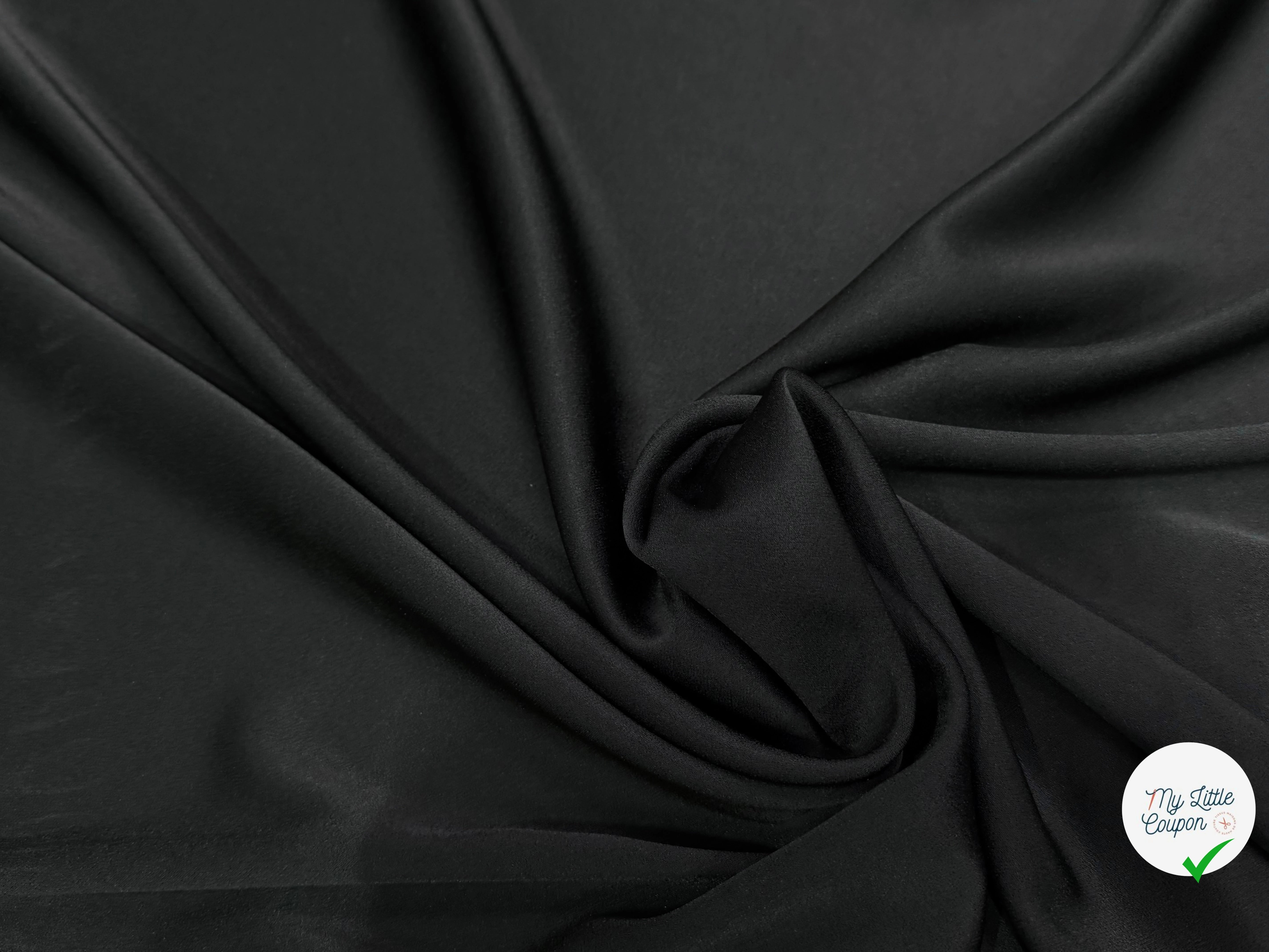CREPE LOURD ENVERS SATIN SUBLIME TOMBÉ NOIR - My Little Coupon
