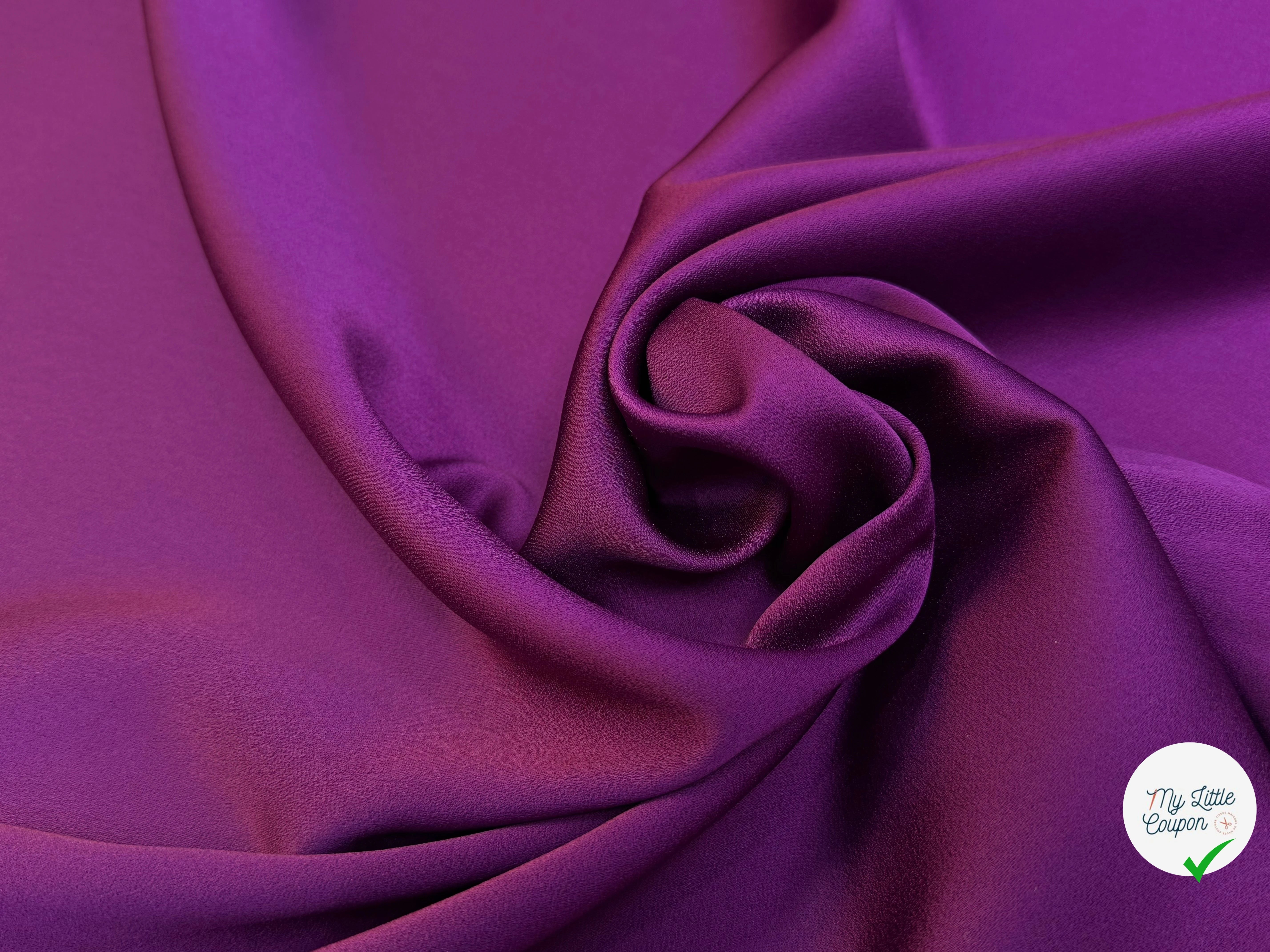 CREPE LOURD ENVERS SATIN ULTRA BEAU VIOLET QUALITÉ COUTURE - My Little Coupon