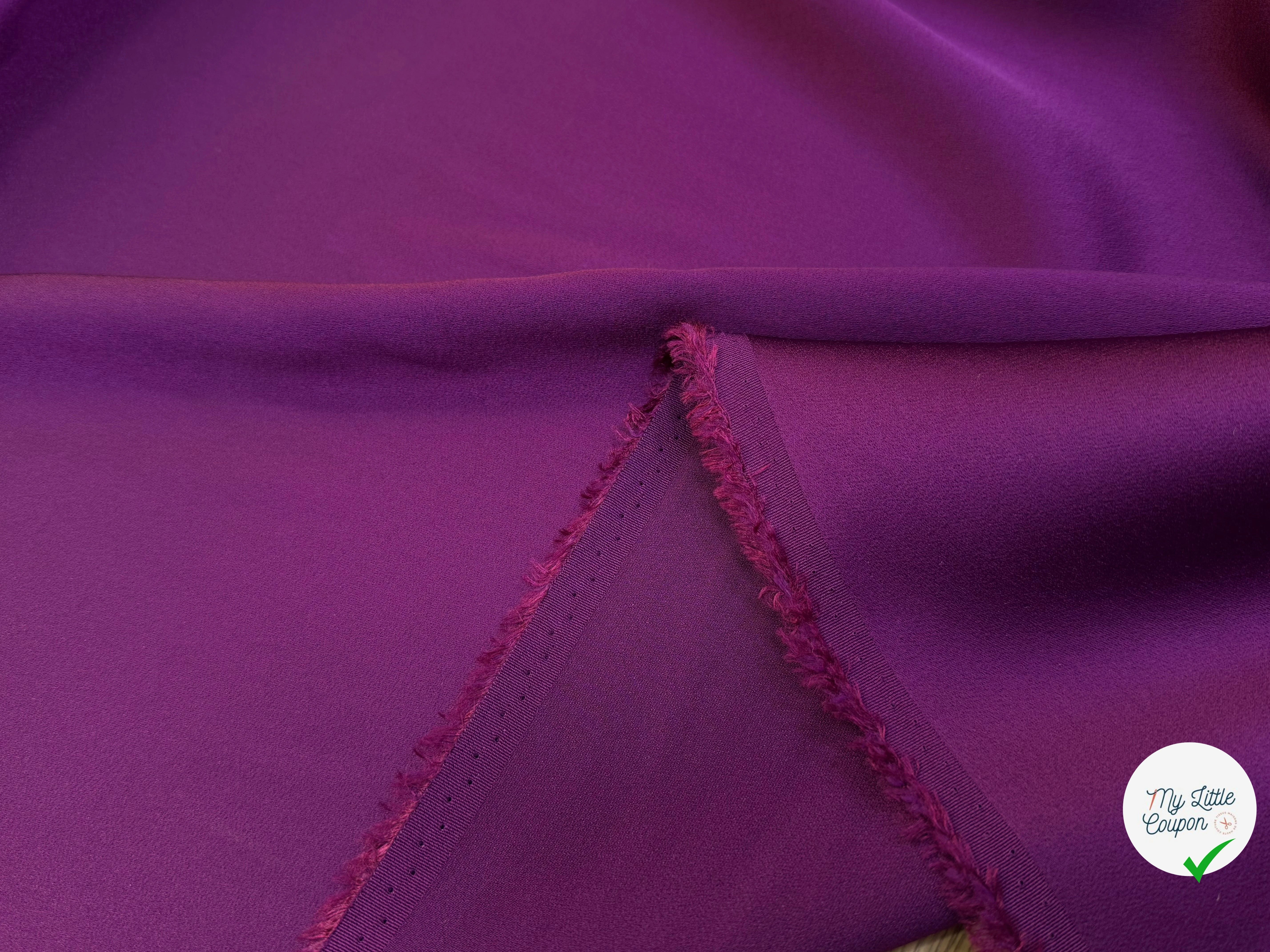 CREPE LOURD ENVERS SATIN ULTRA BEAU VIOLET QUALITÉ COUTURE - My Little Coupon