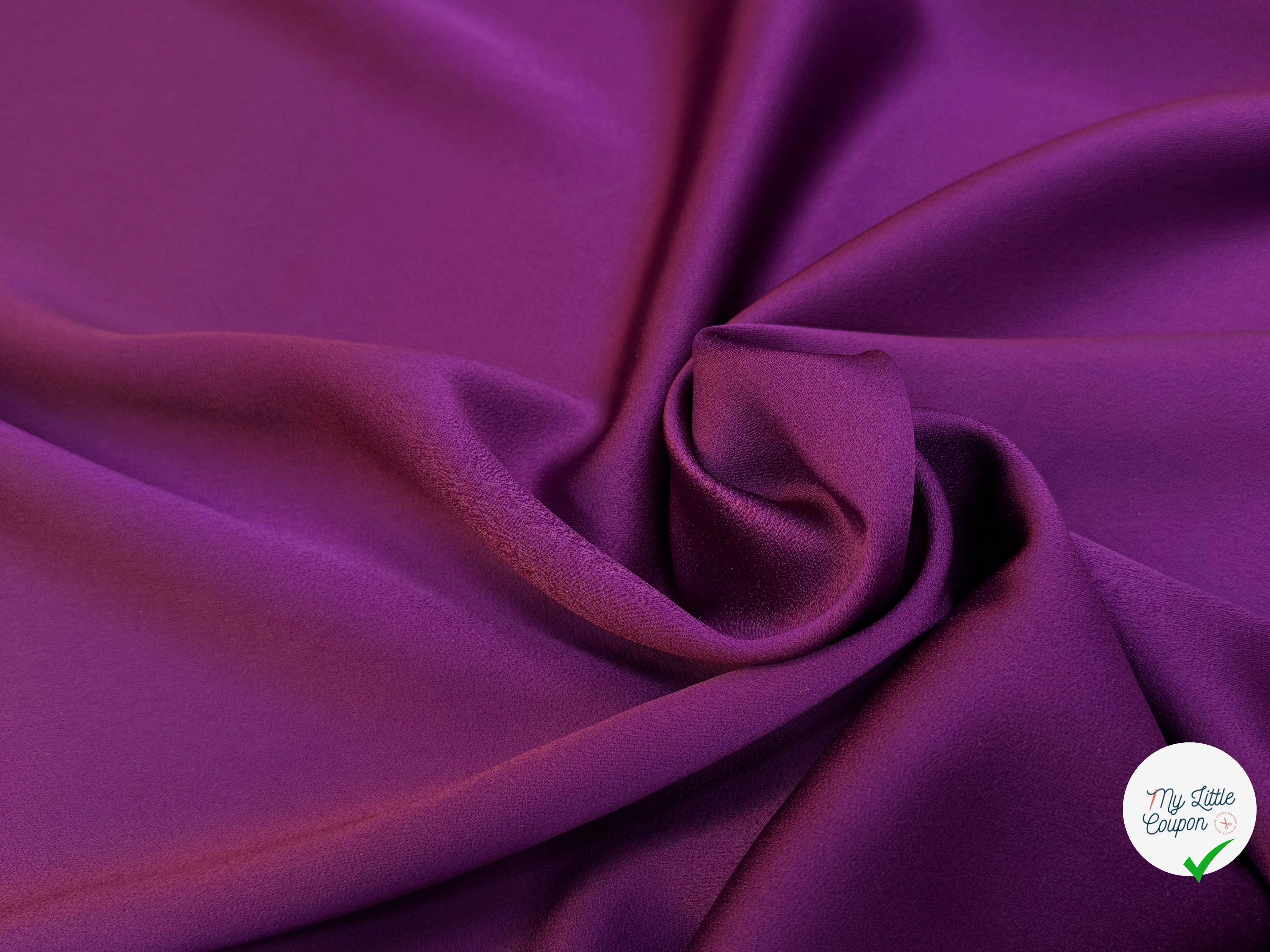 CREPE LOURD ENVERS SATIN ULTRA BEAU VIOLET QUALITÉ COUTURE - My Little Coupon