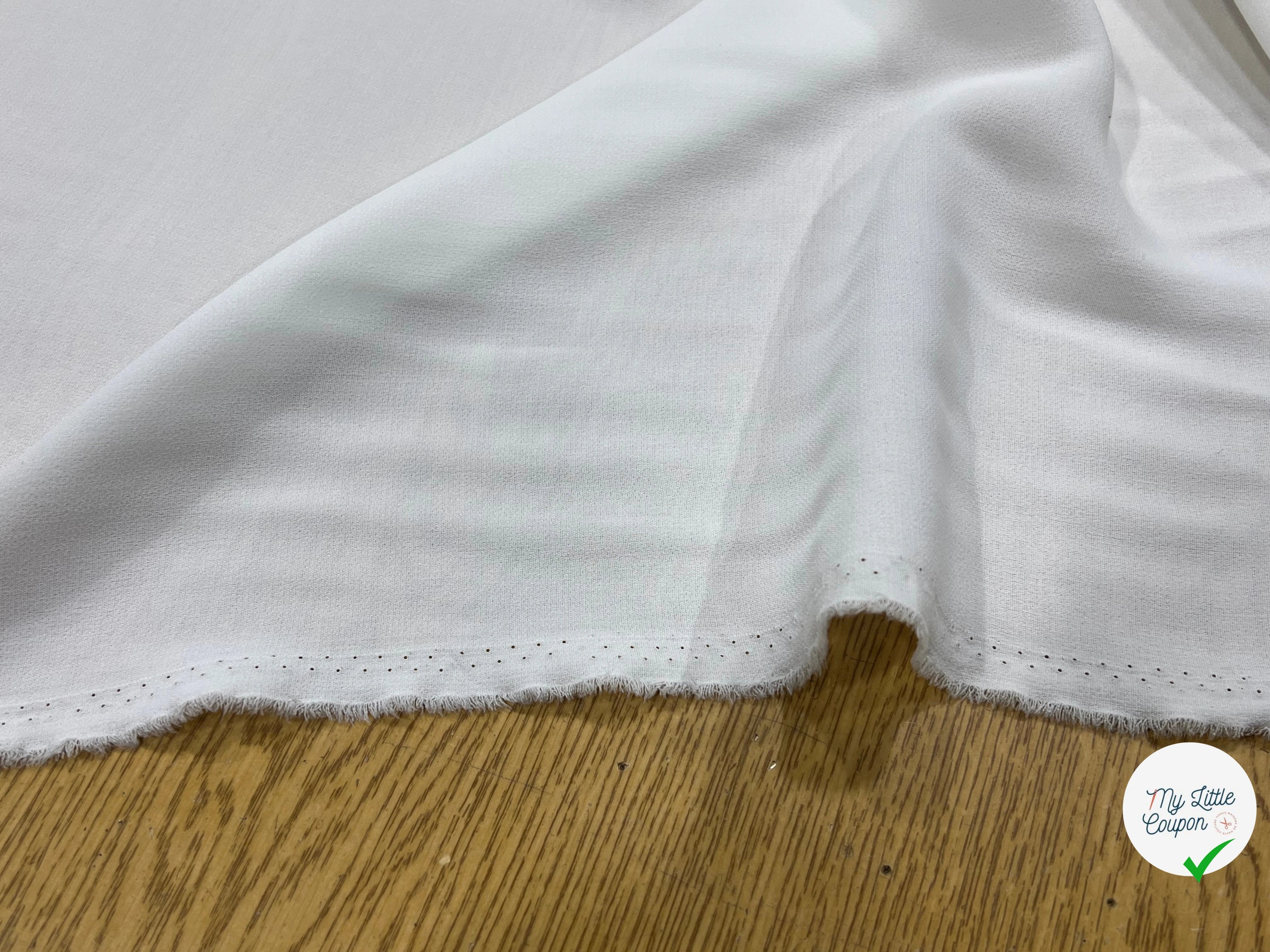 CREPE LOURD FLUIDE STRETCH BLANC LÉGÈREMENT CASSÉ 140CM - My Little Coupon