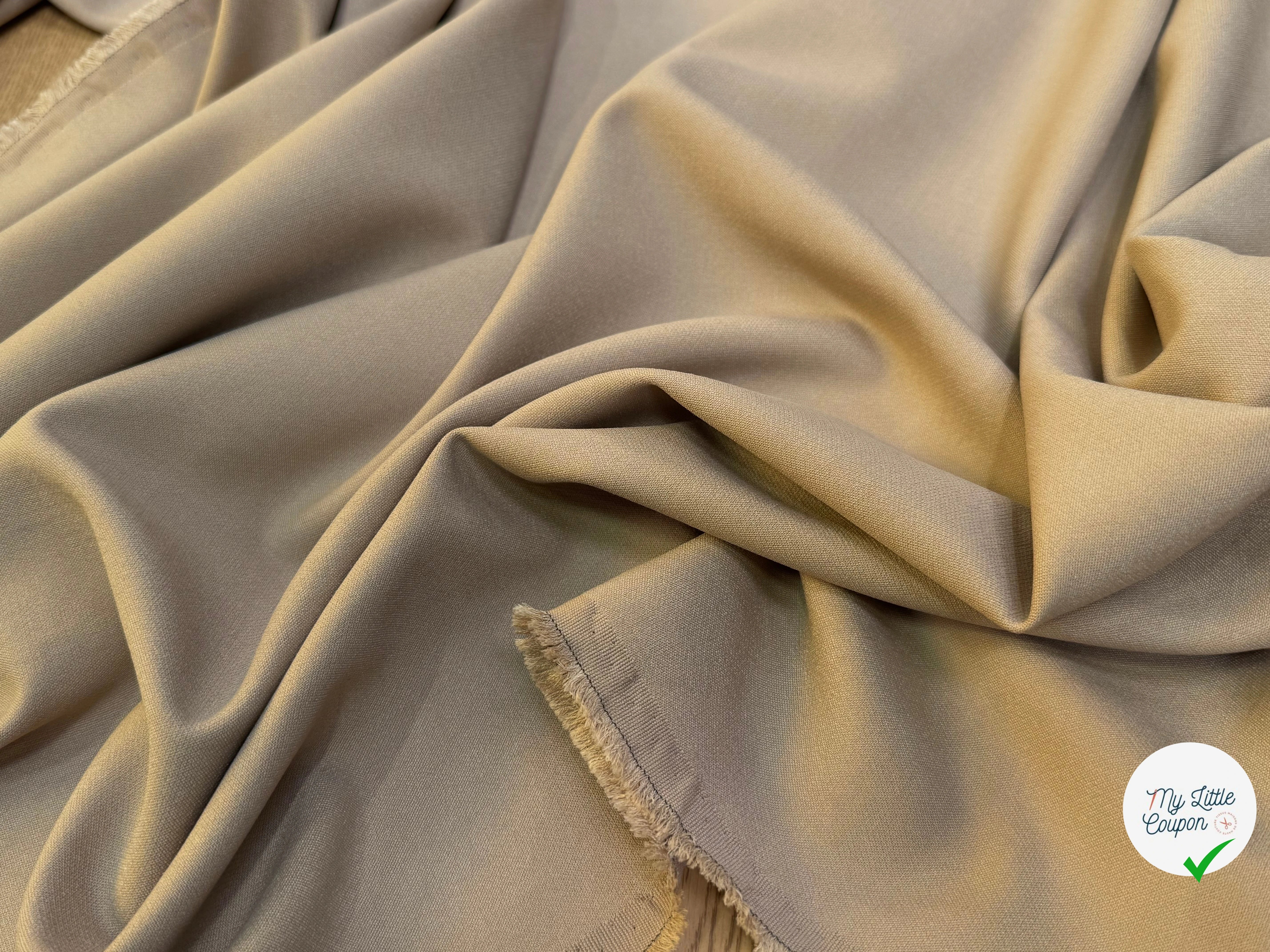 CREPE LOURD JAPAN 62% ACETATE STRETCH TAUPE - My Little Coupon