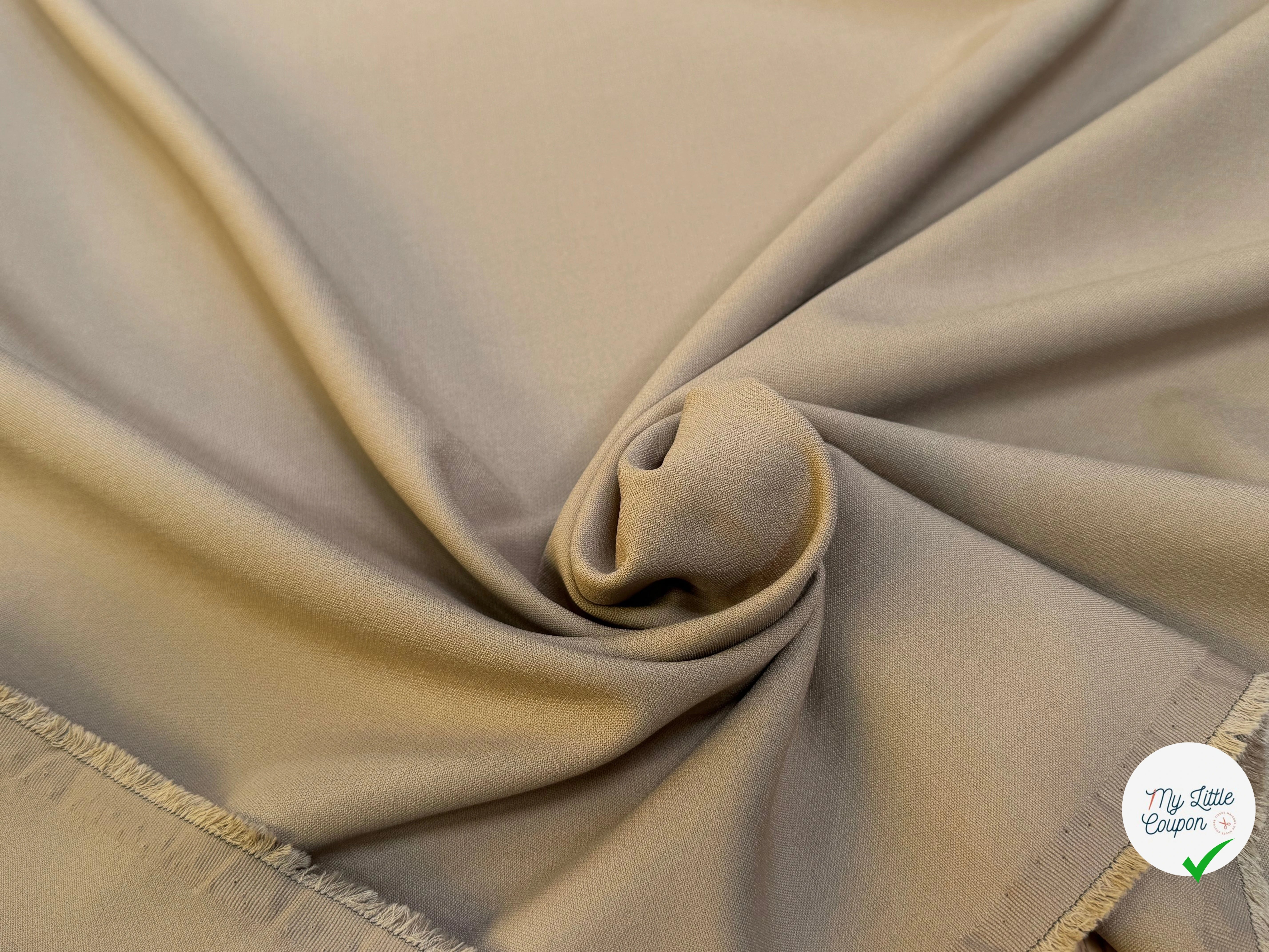 CREPE LOURD JAPAN 62% ACETATE STRETCH TAUPE - My Little Coupon