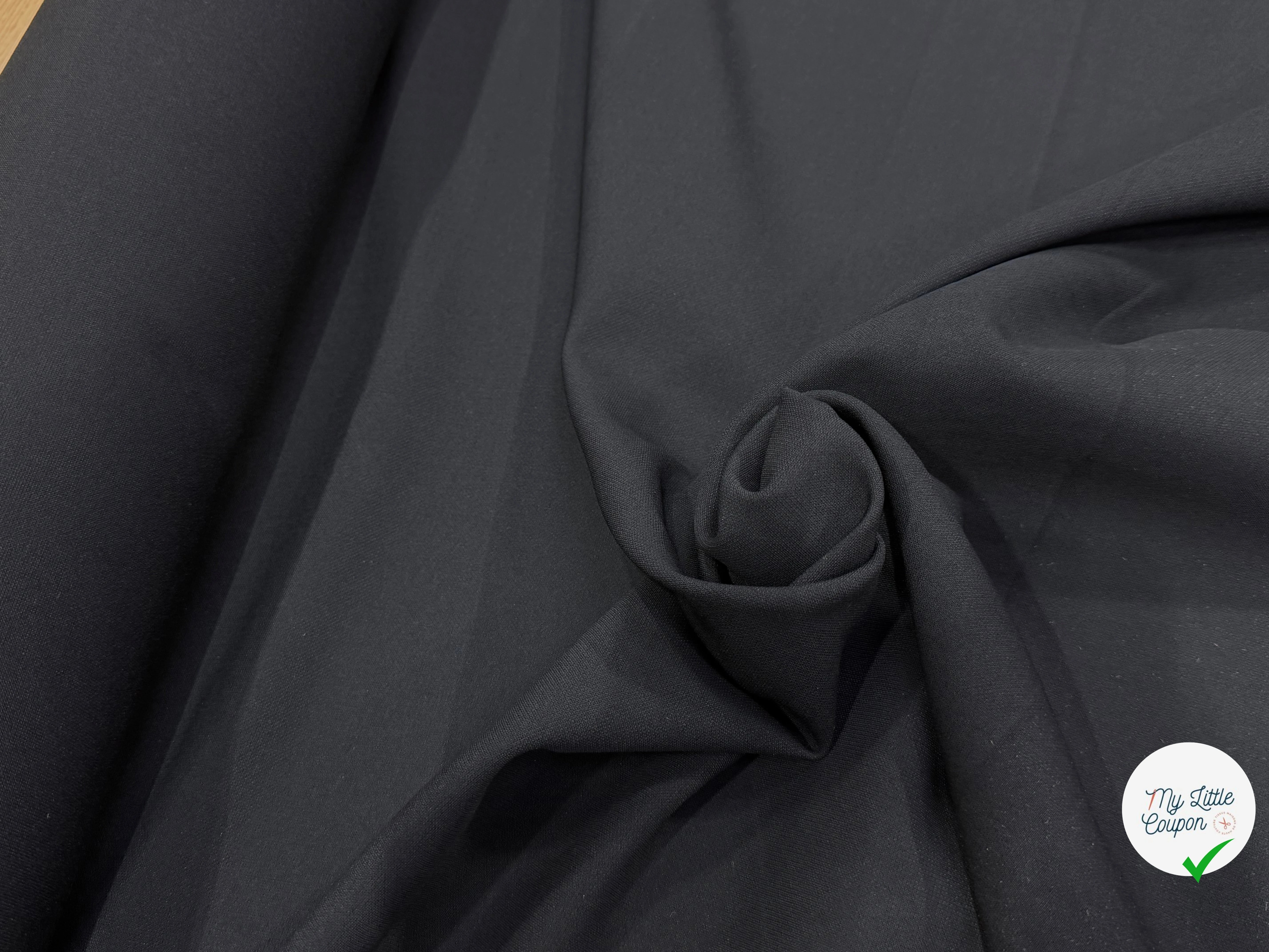 CREPE LOURD JAPAN STRETCH NOIR TENUE IMPECCABLE - My Little Coupon