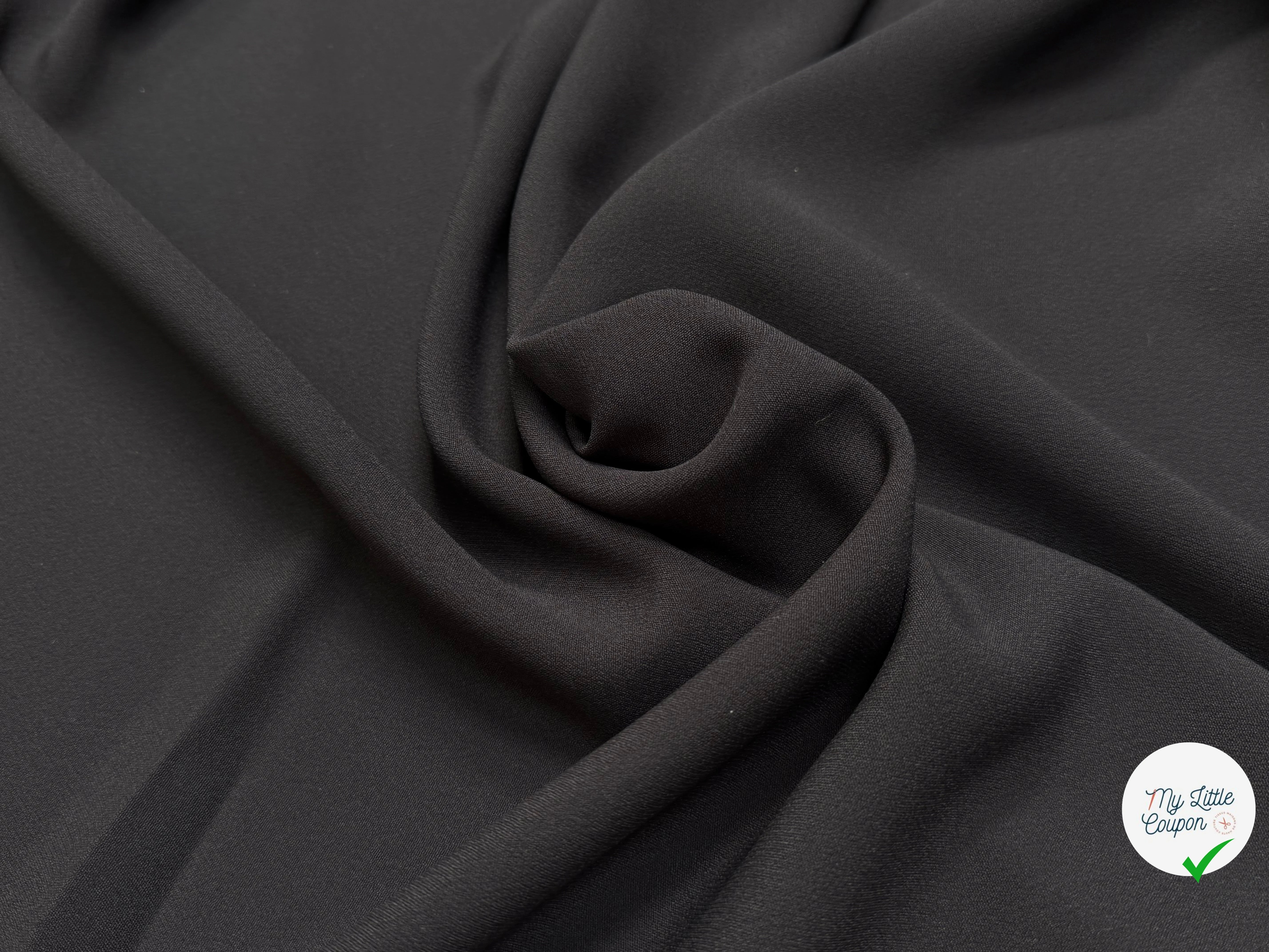 CREPE LOURD JAPON ACETATE VISCOSE CHOCO - My Little Coupon