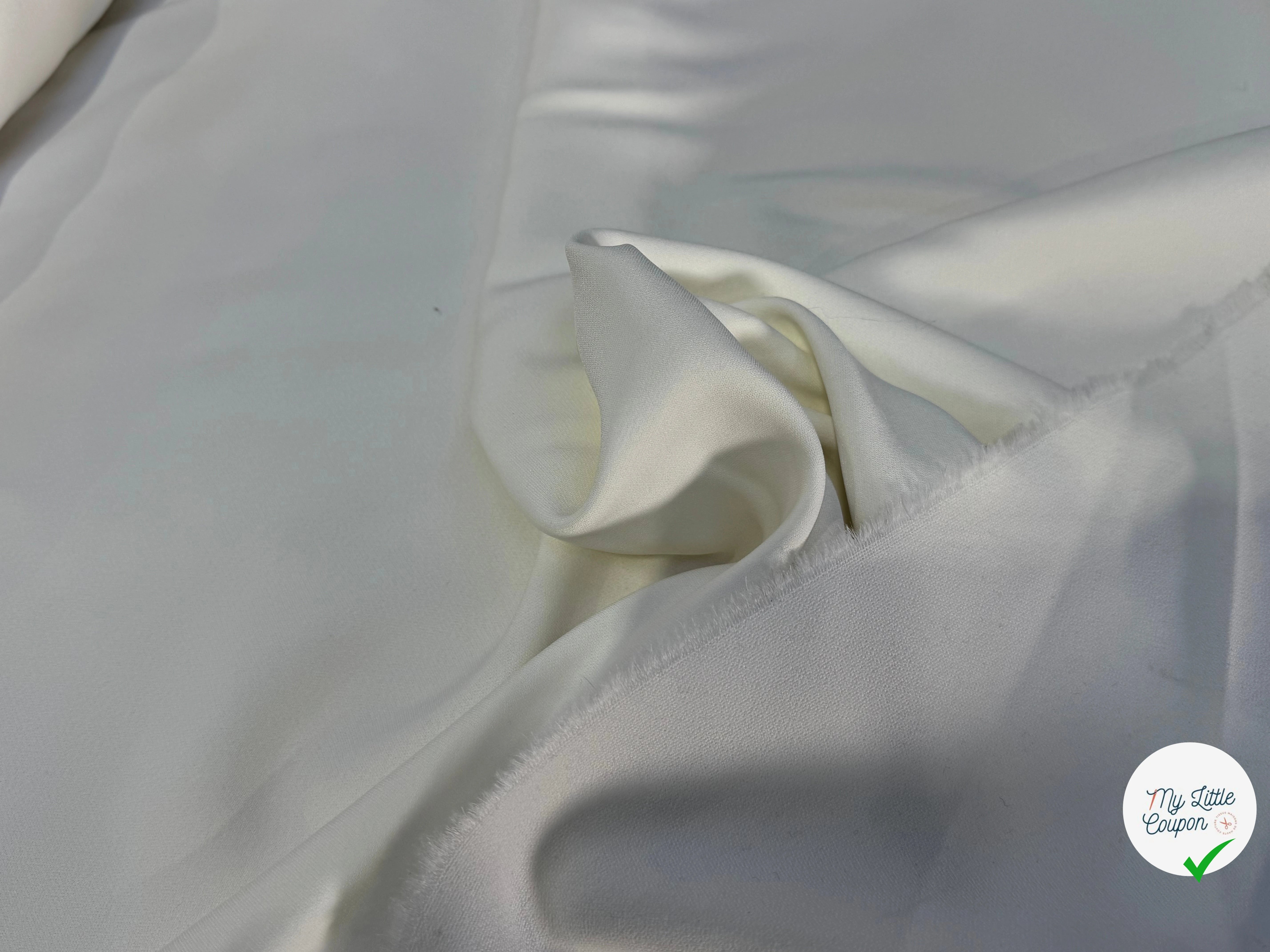 CREPE LOURD JAPONAIS BLANC CASSÉ STRETCH - My Little Coupon