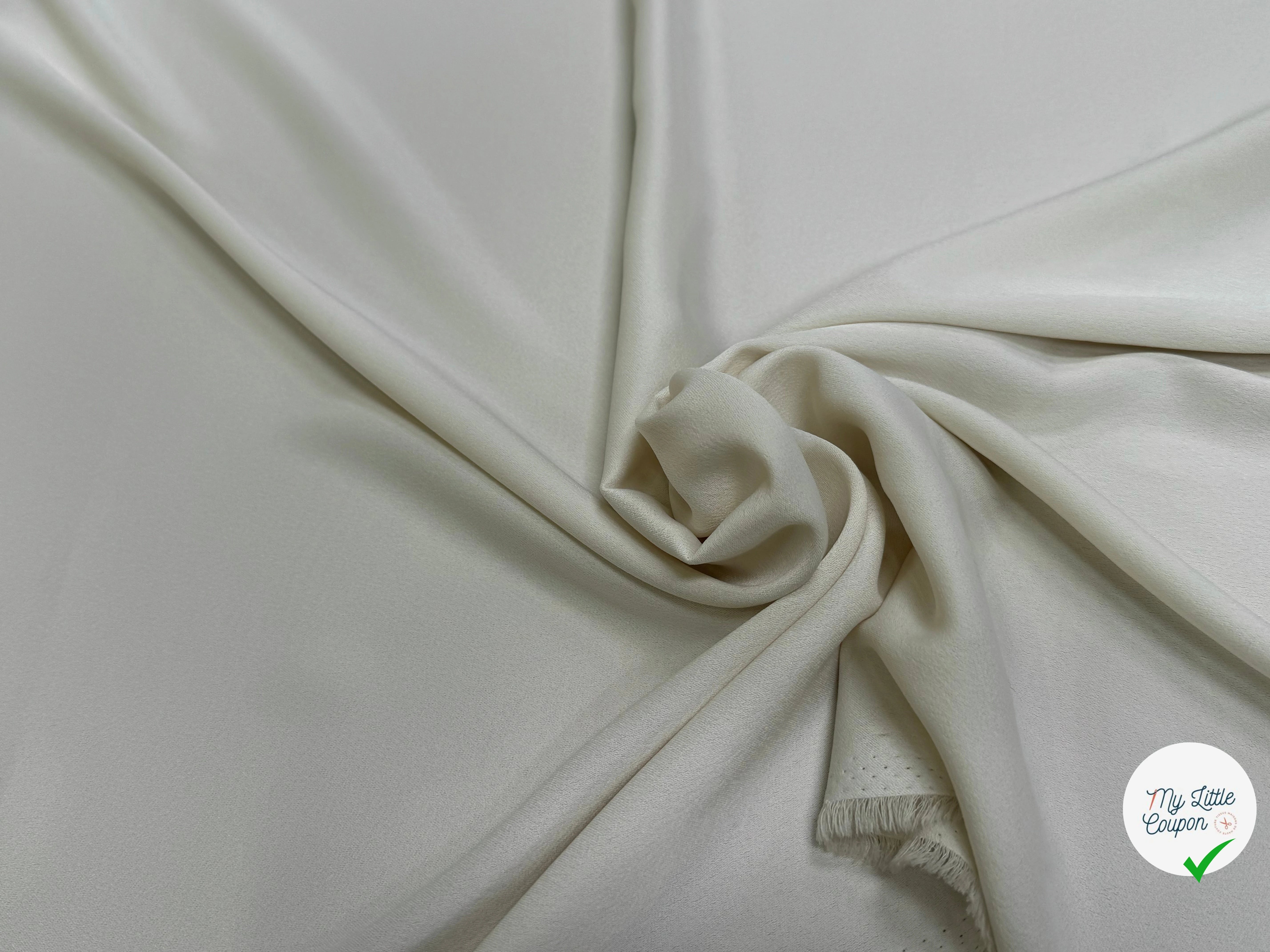 CREPE LOURD LÉGÈREMENT SATINÉ ÉCRU BEAU TOMBÉ - My Little Coupon